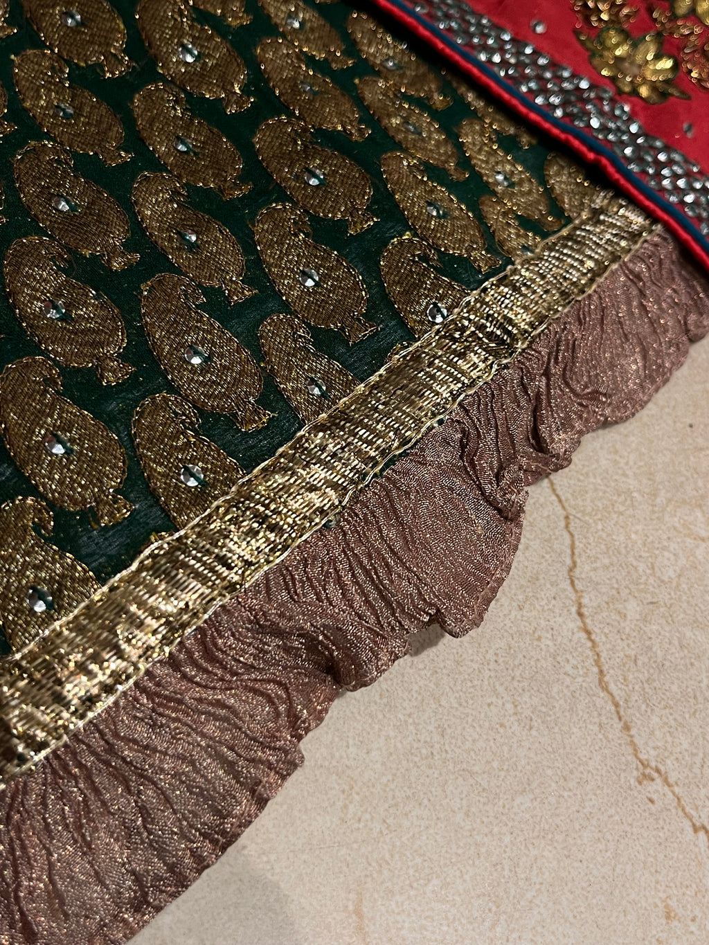 Georgette and Brocade Lehenga Set