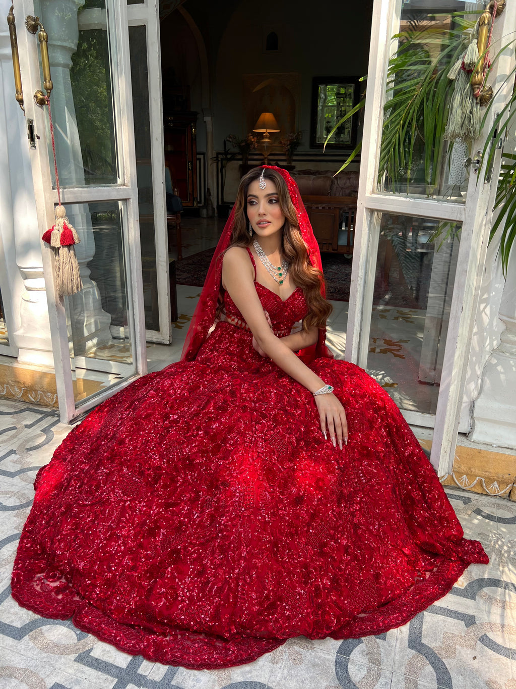 Show Stopper Red Handwork Lehenga