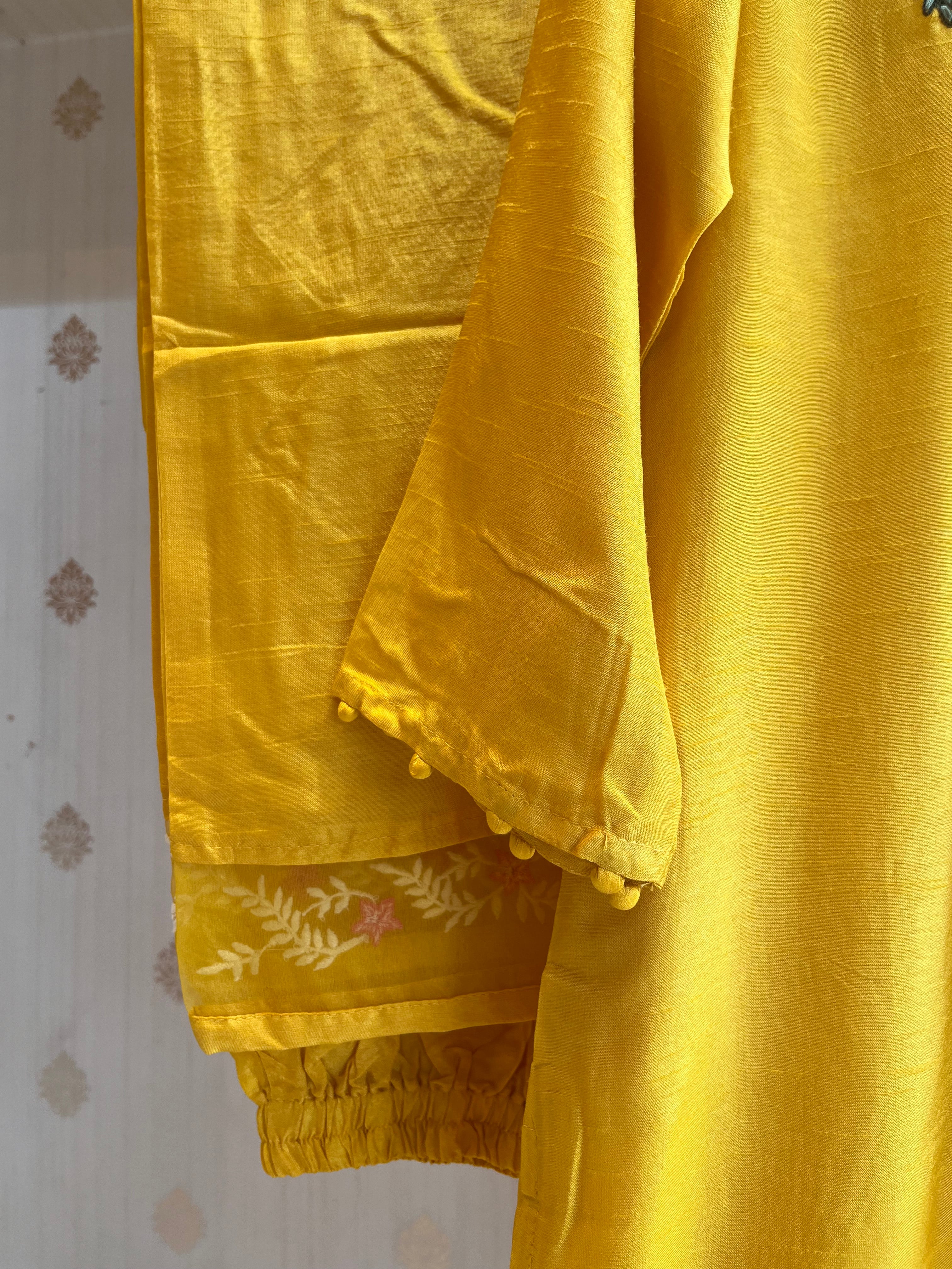 Mango Yellow Straight Suit Set