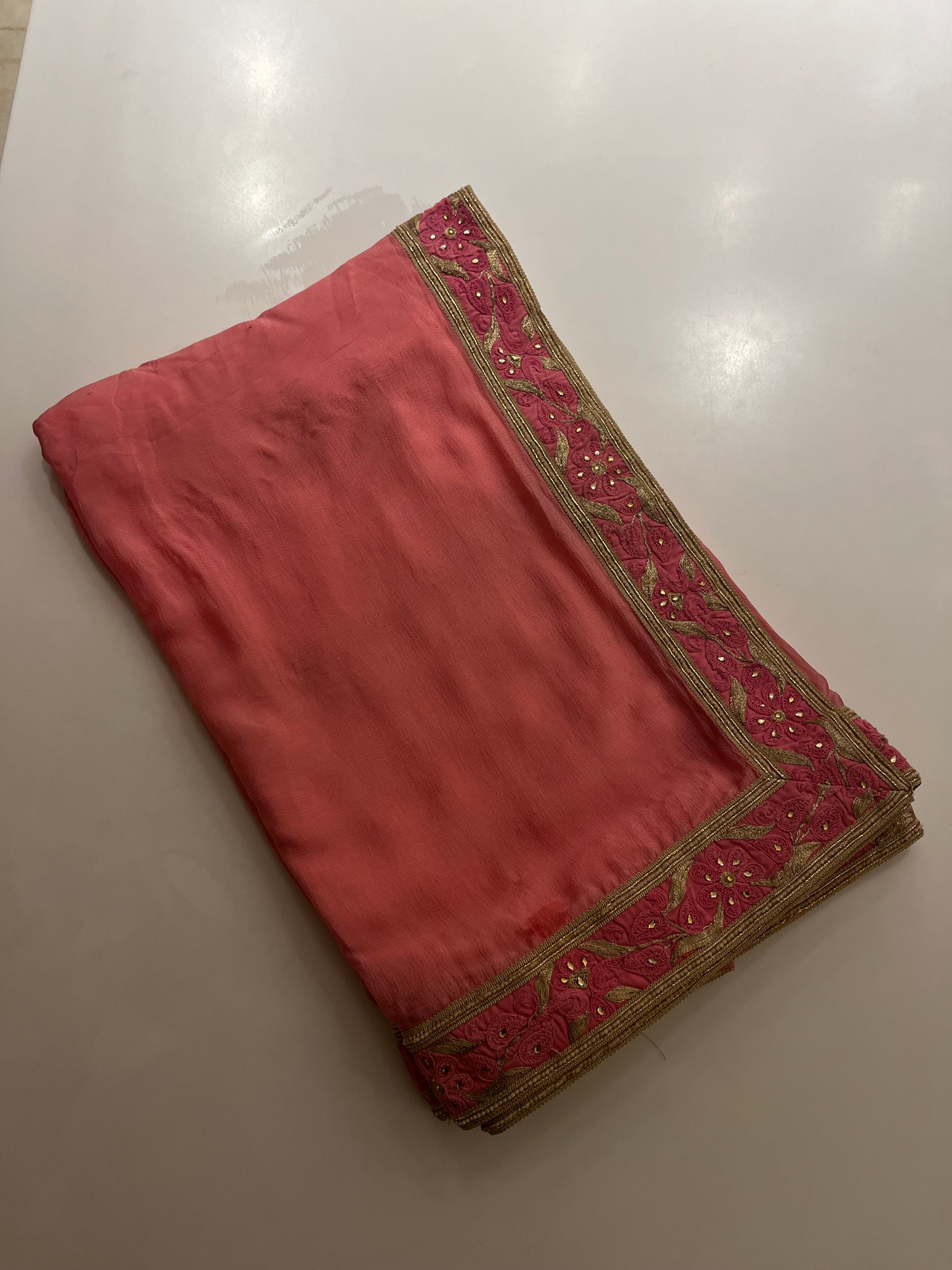 Strawberry Pink Saree