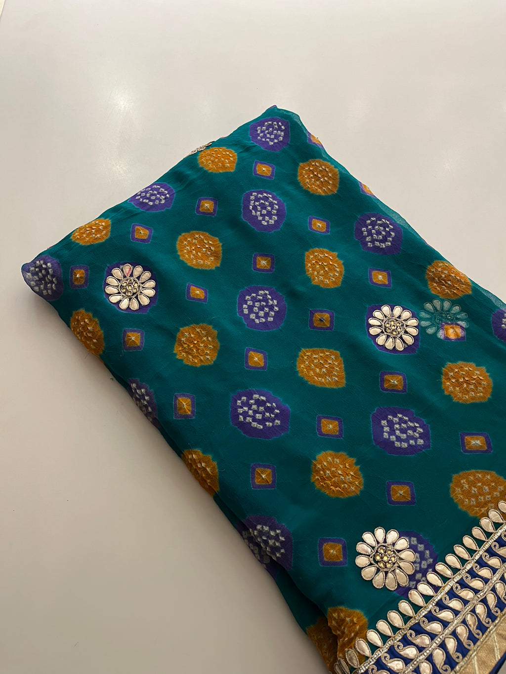Teal Green Georgette Saree