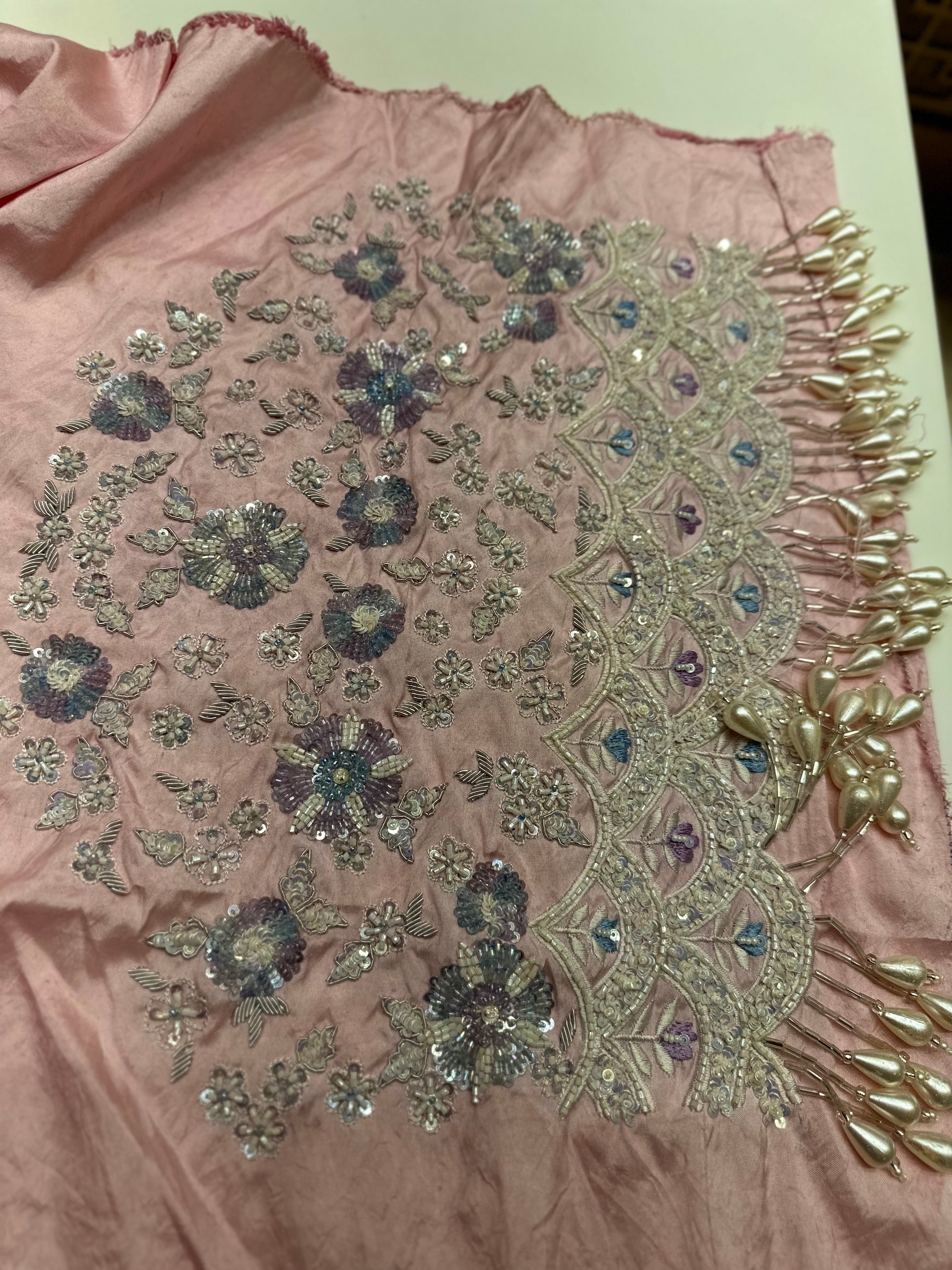 Soft Pink Pearl saree with pearl blouse