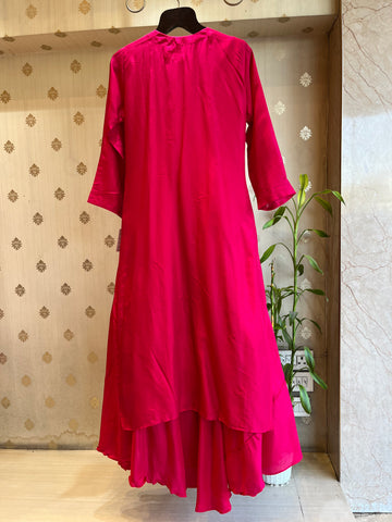 magenta 2-piece Indo-Western