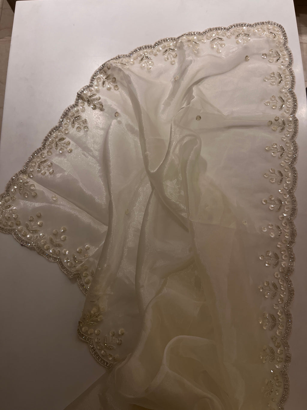 Ivory Aura pure organza saree