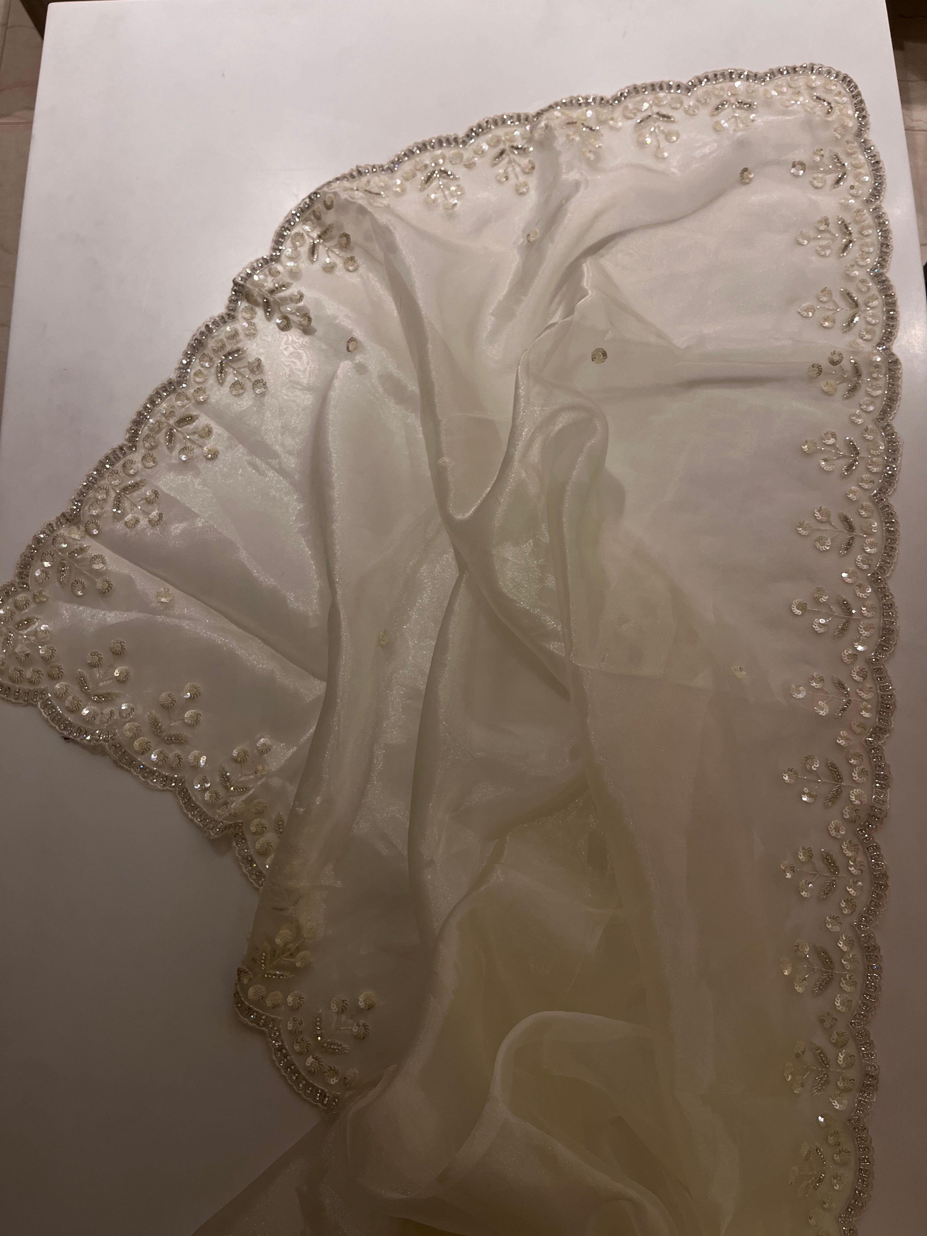 Ivory Aura pure organza saree