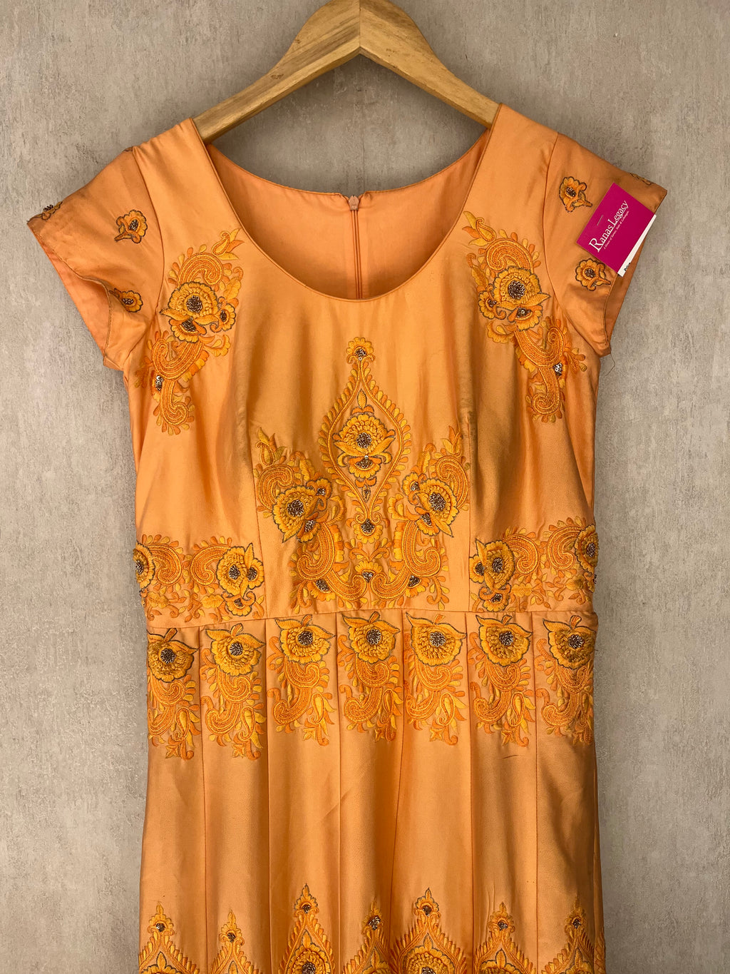 Peach Dola Silk Gown