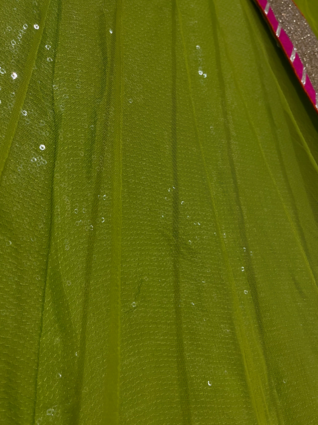 Parrot green sequins lehenga set