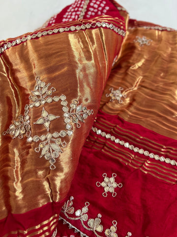 Pure Gajji silk chokad saree