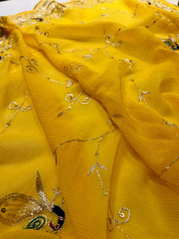 Peelo Marwar Chiffon Saree