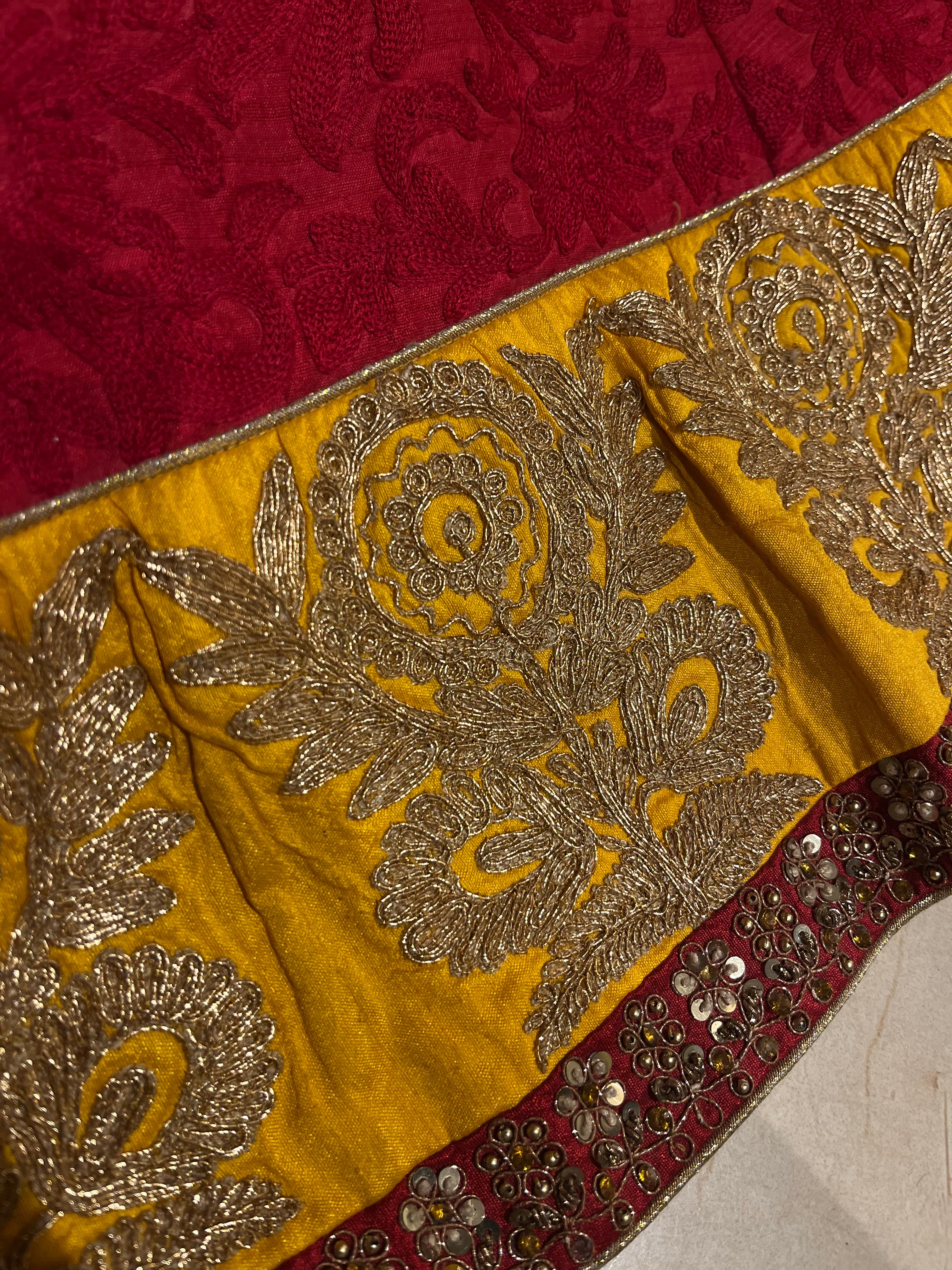 Red on Red Resham Lehenga Set