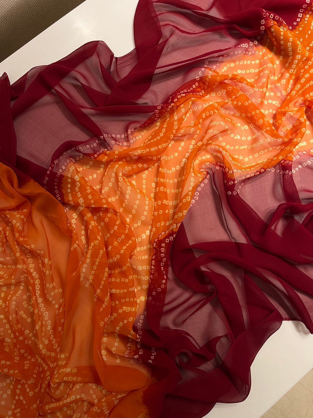 Red Yellow Bandej Saree