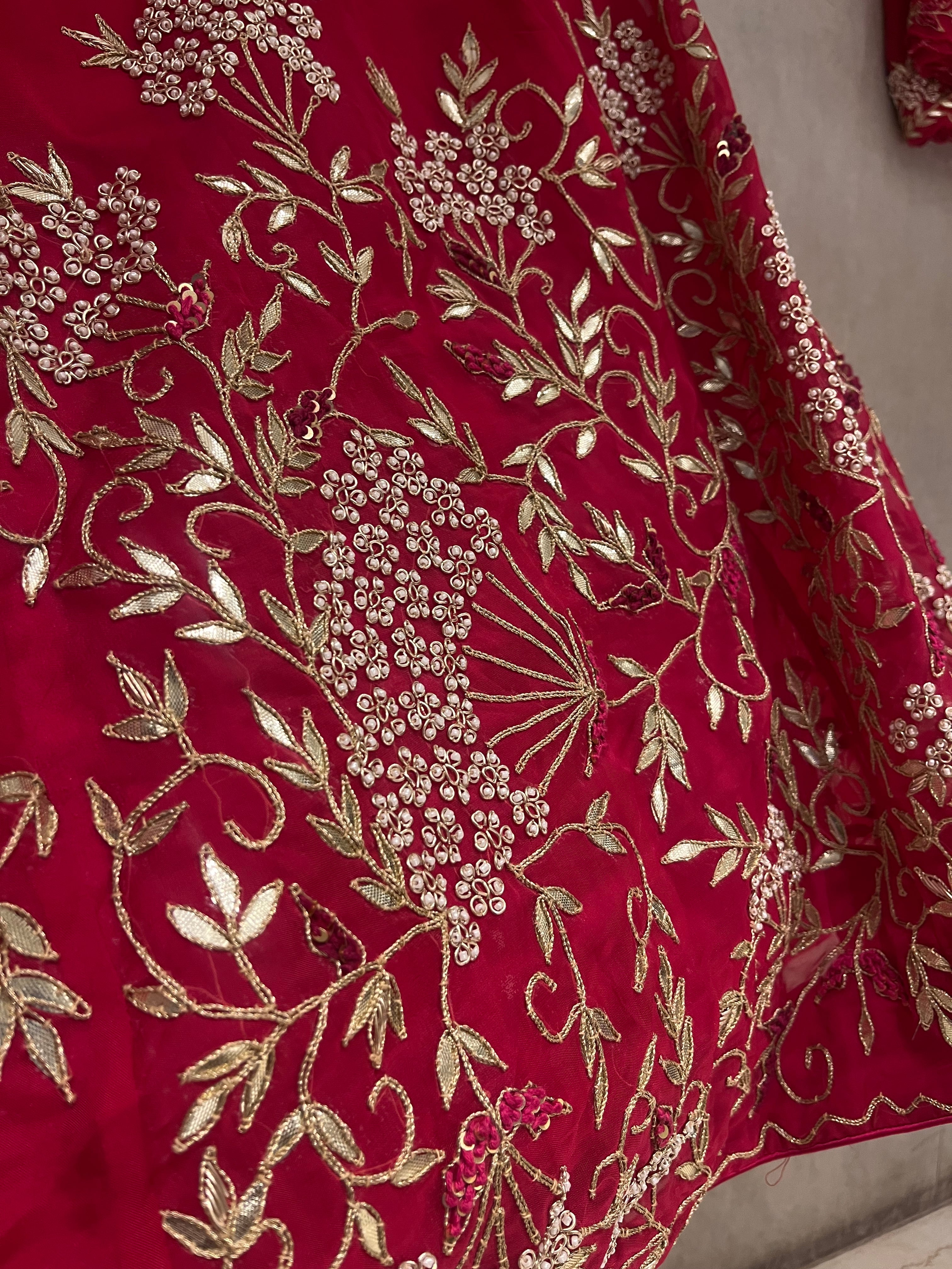 Meera in Raani pink lehenga set