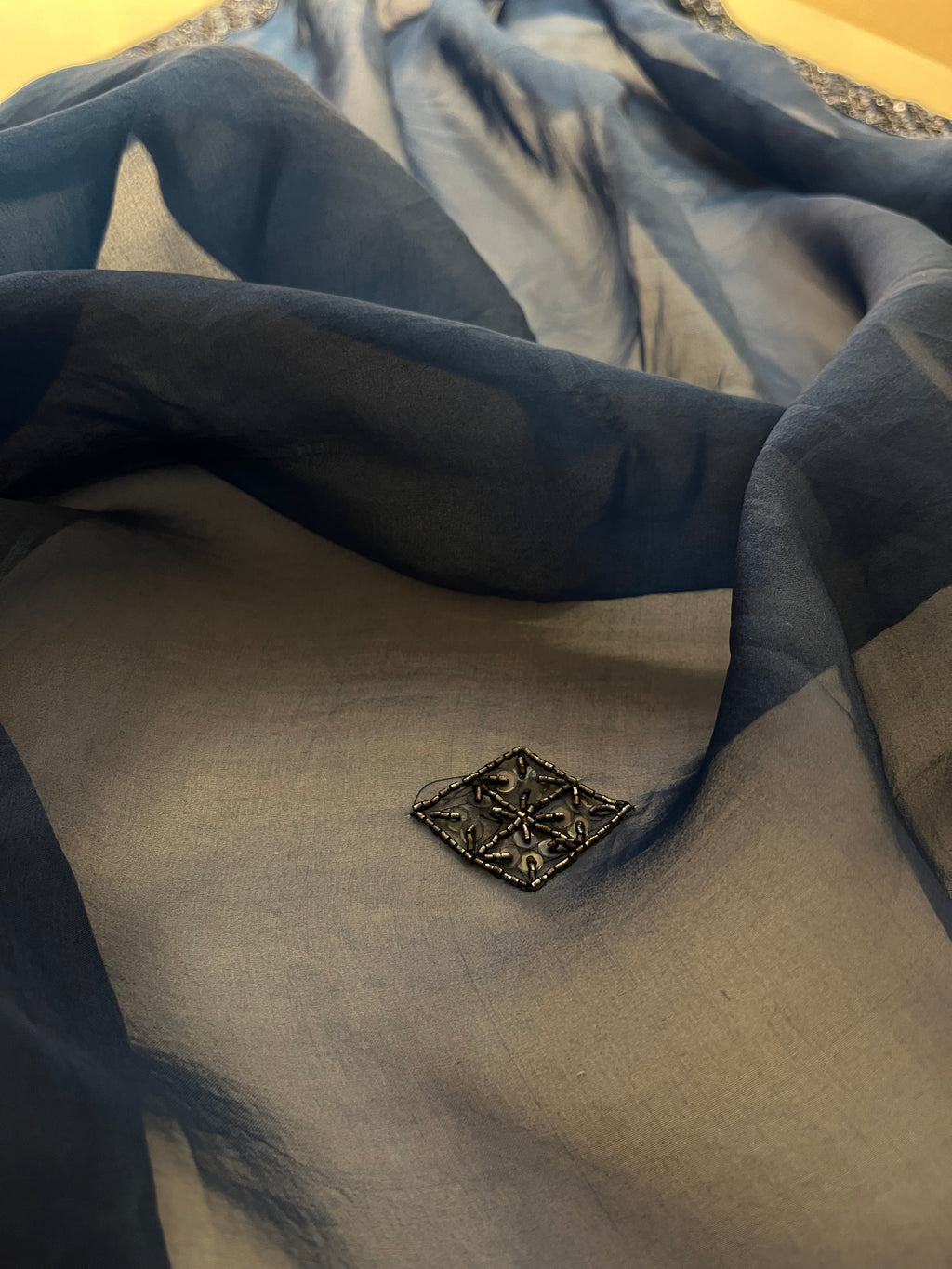 Midnight Blue Organza saree