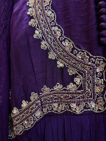 Violet Anarkali Set