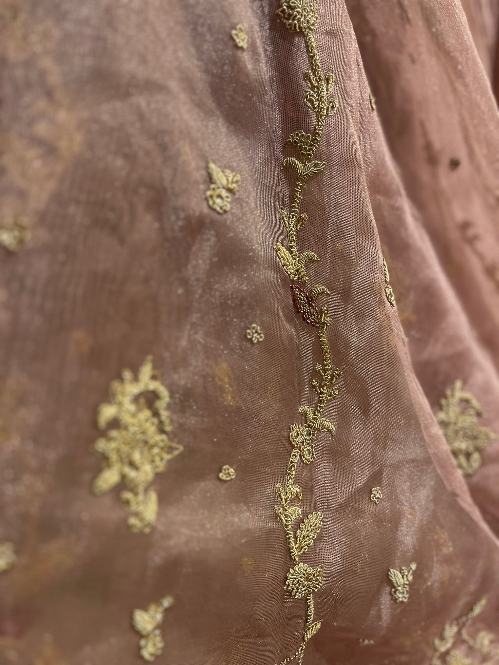 Exclusive zardosi Rusty Pink Lehenga