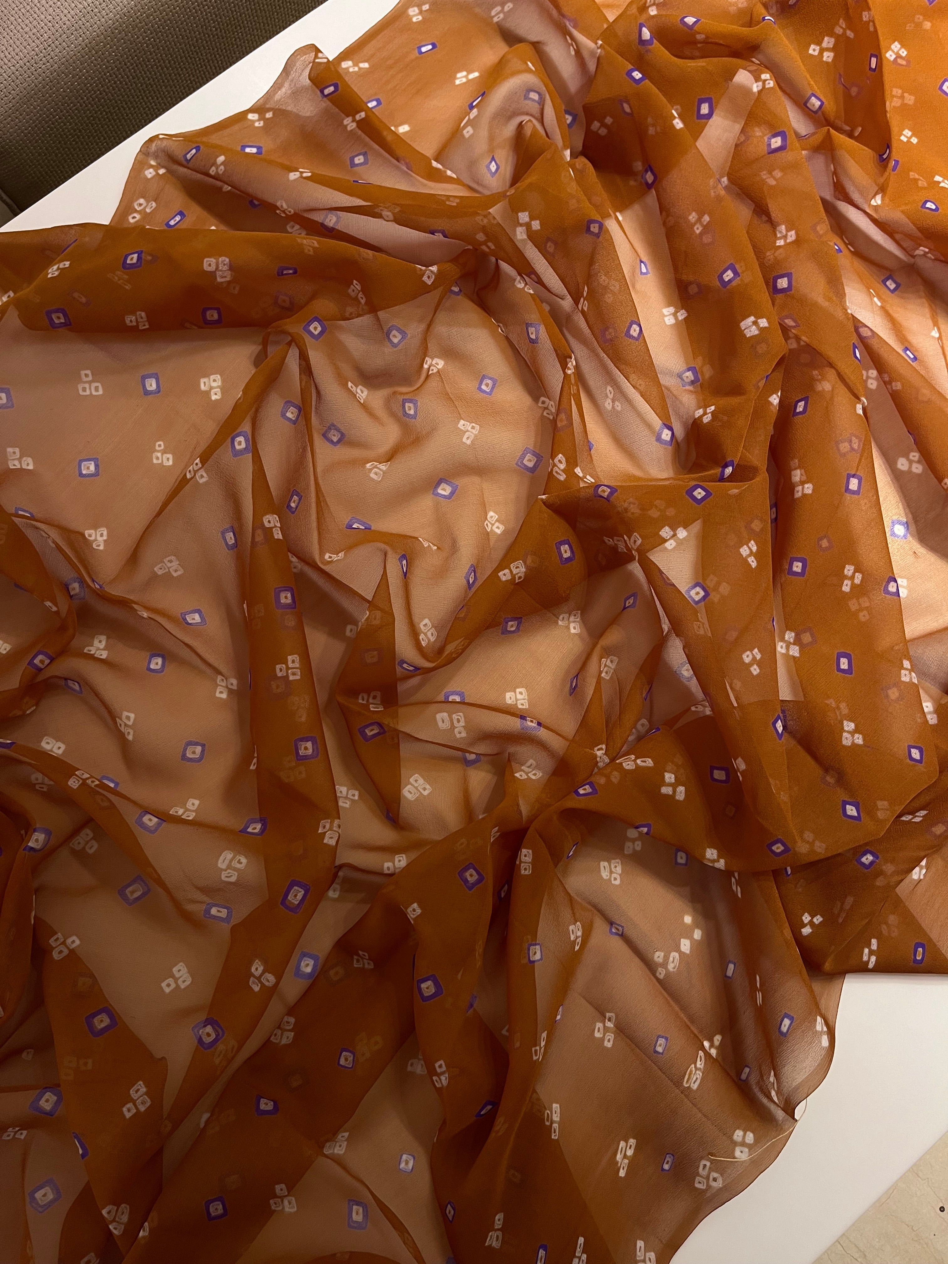 Mustard Bandej Saree