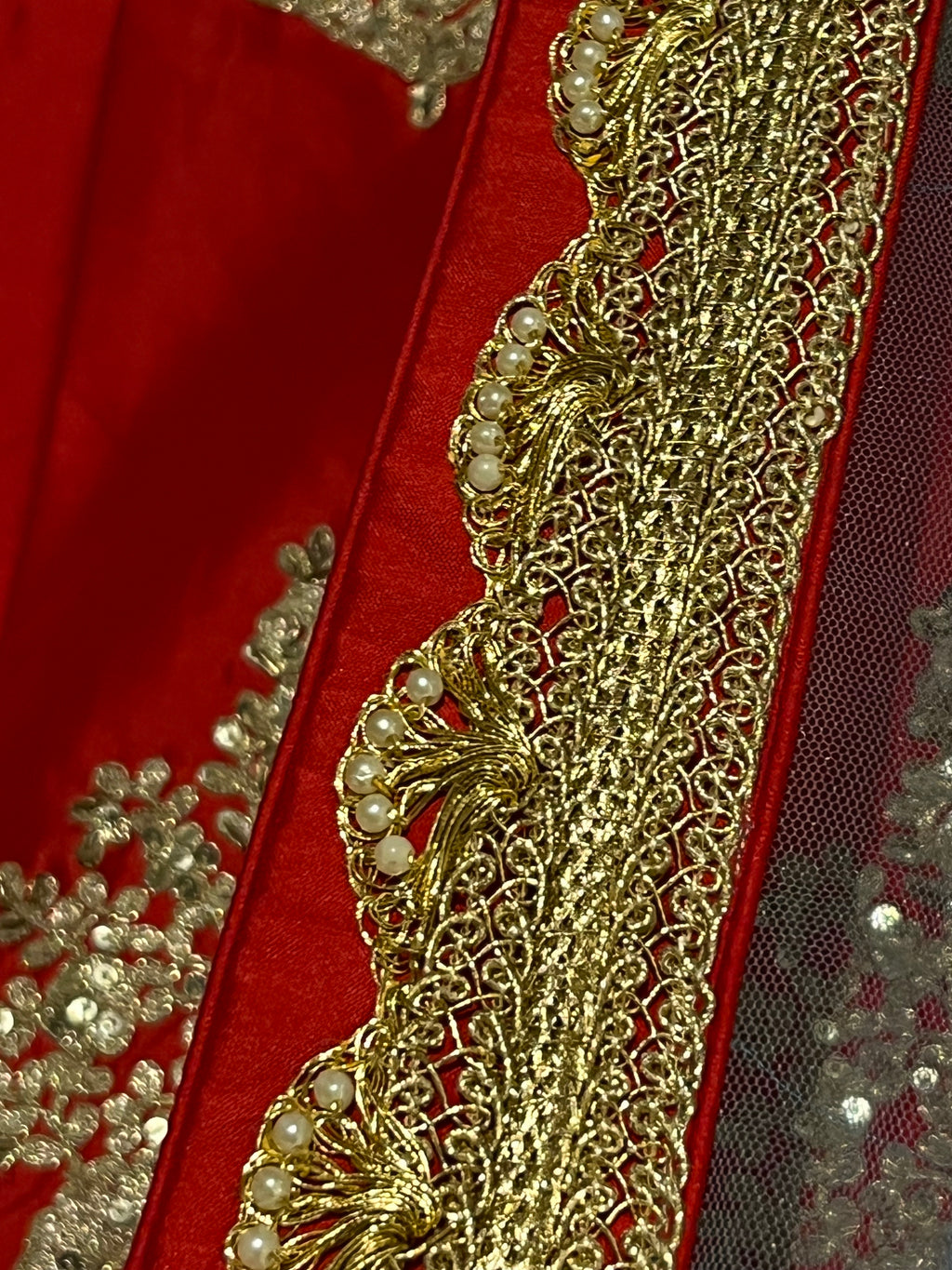 Bridal Red layered lehenga set
