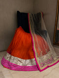 Rush Orange Net Lehenga Set
