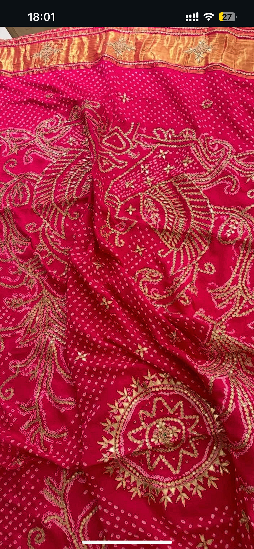 Prettiest handwork bhandej dupatta