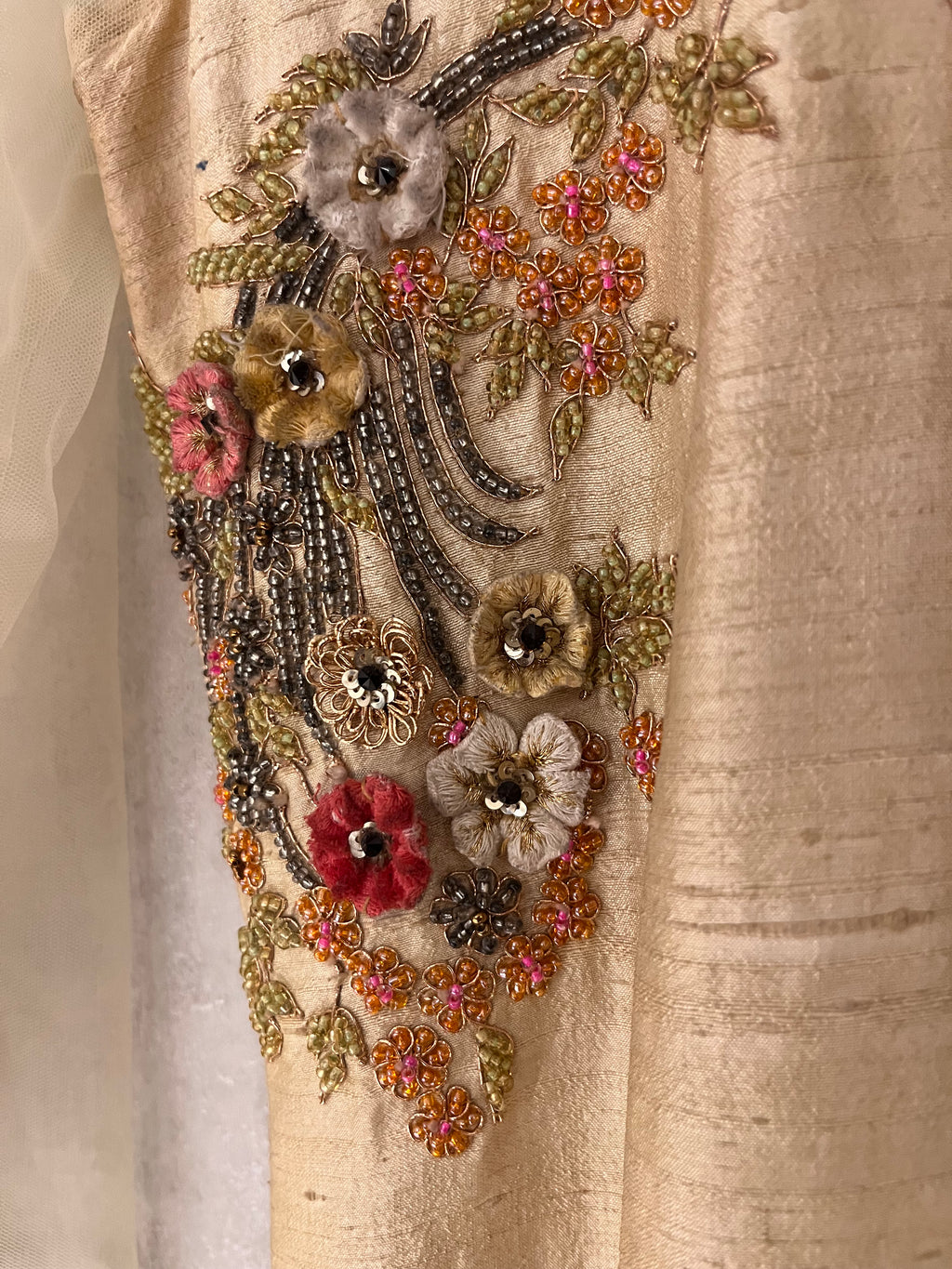 Raw Silk Crème Kurti