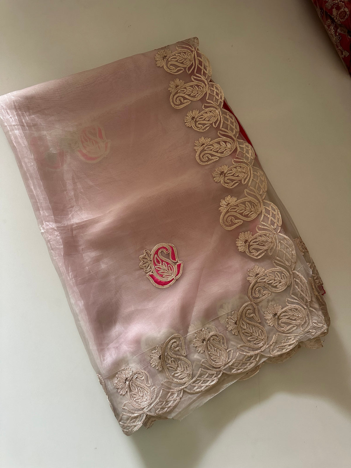 Apsara cream organza saree