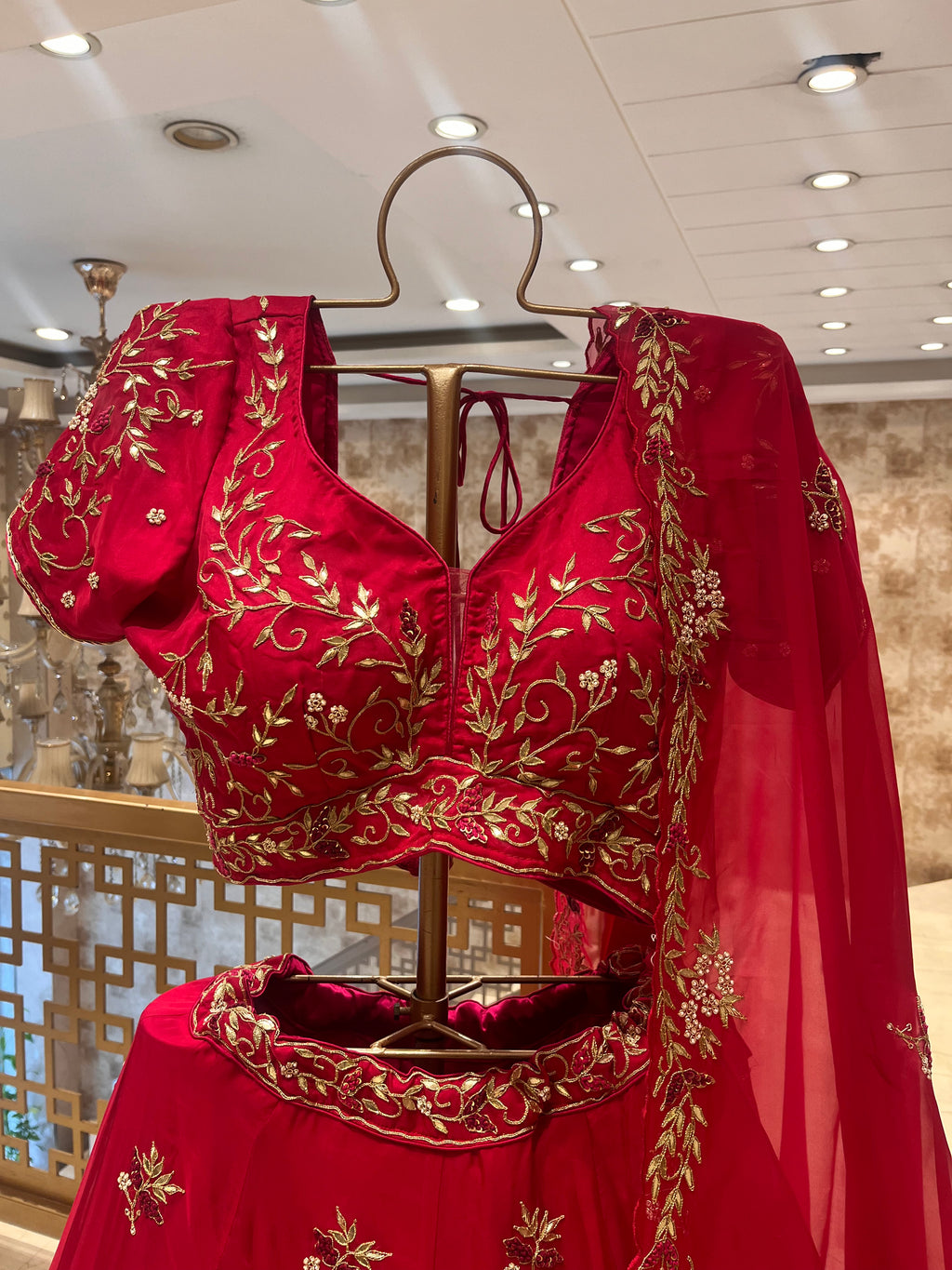 Meera in Raani pink lehenga set