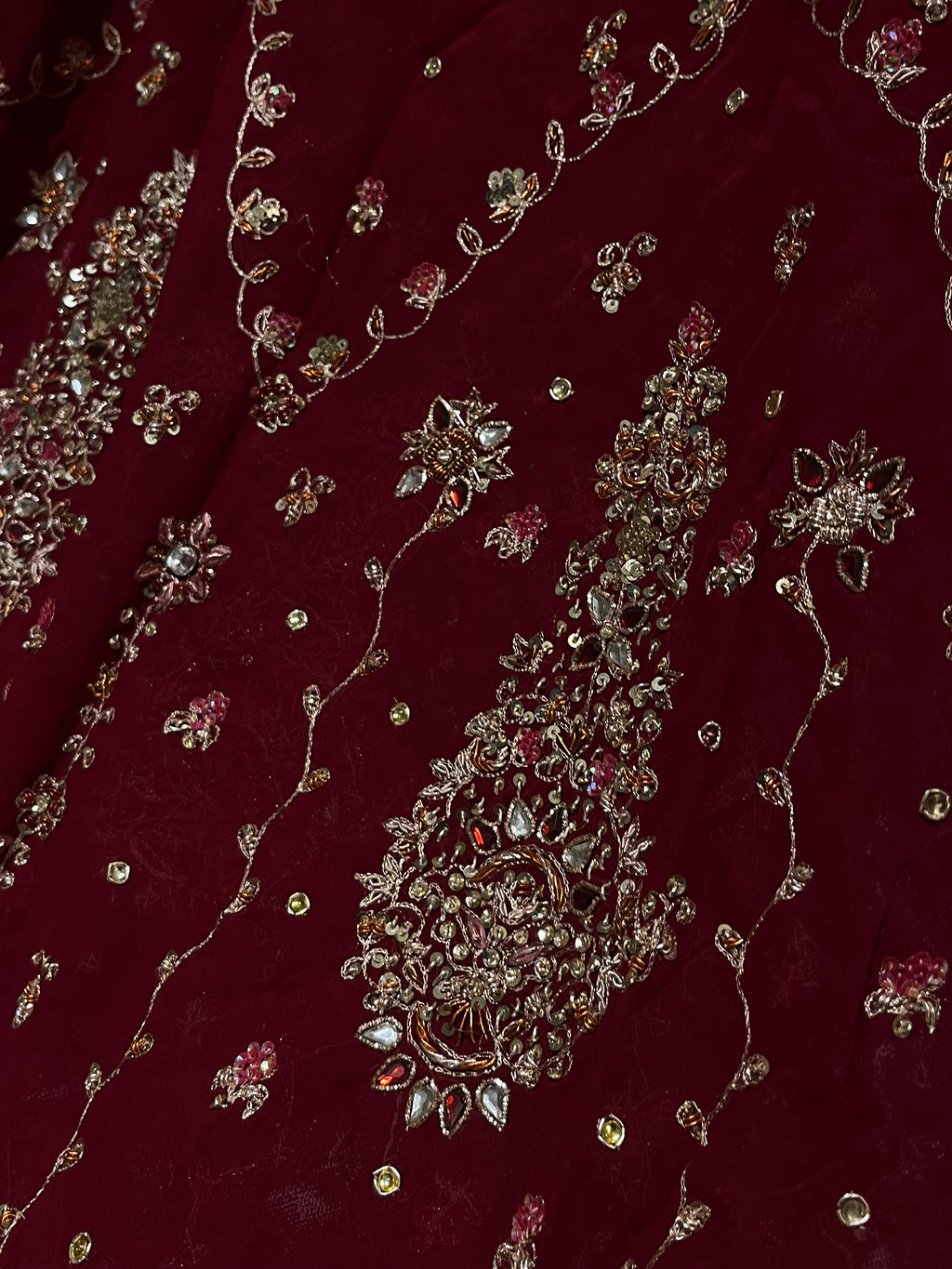 Traditional Deep Red Bridal Lehenga