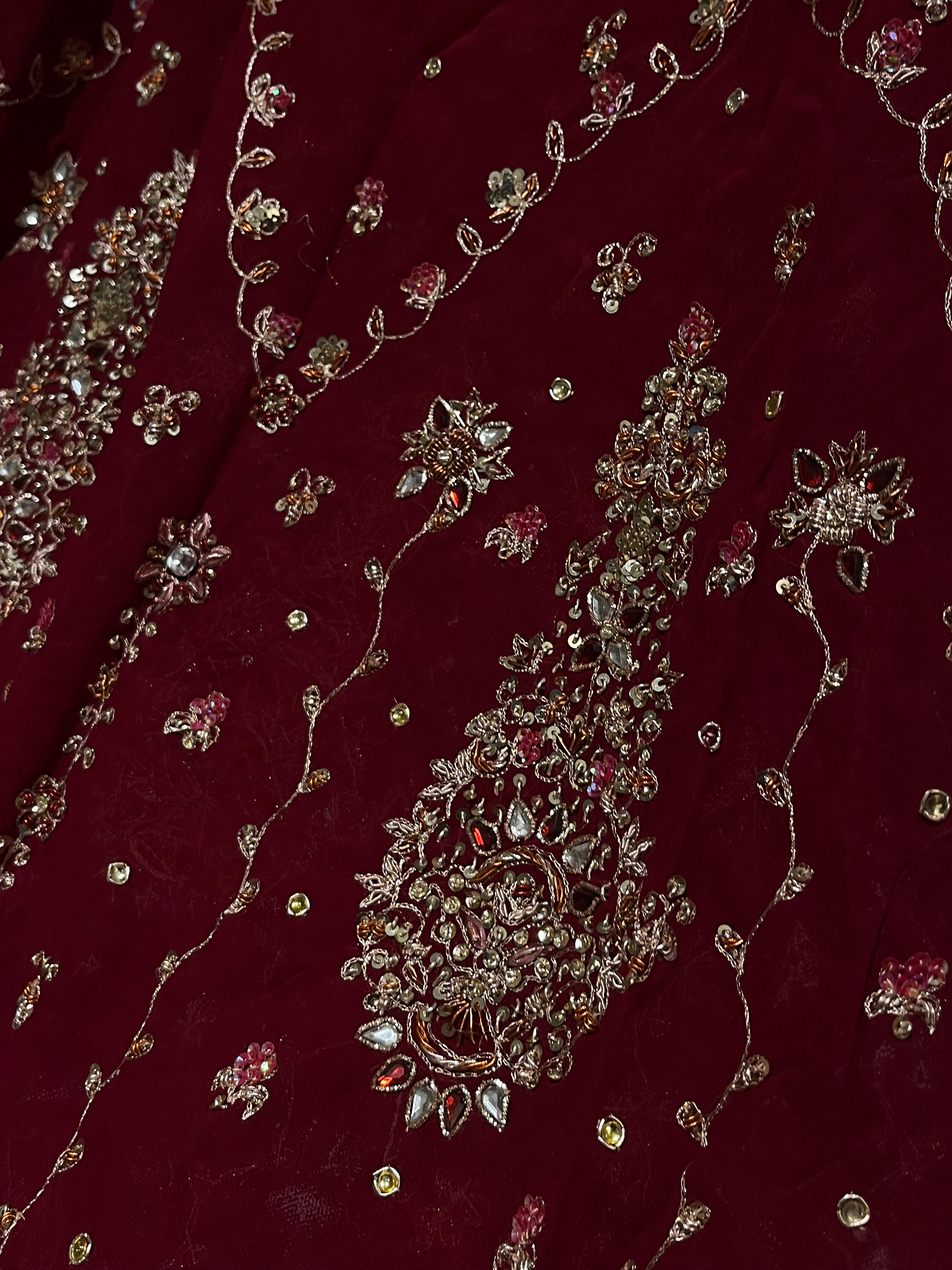 Traditional Deep Red Bridal Lehenga