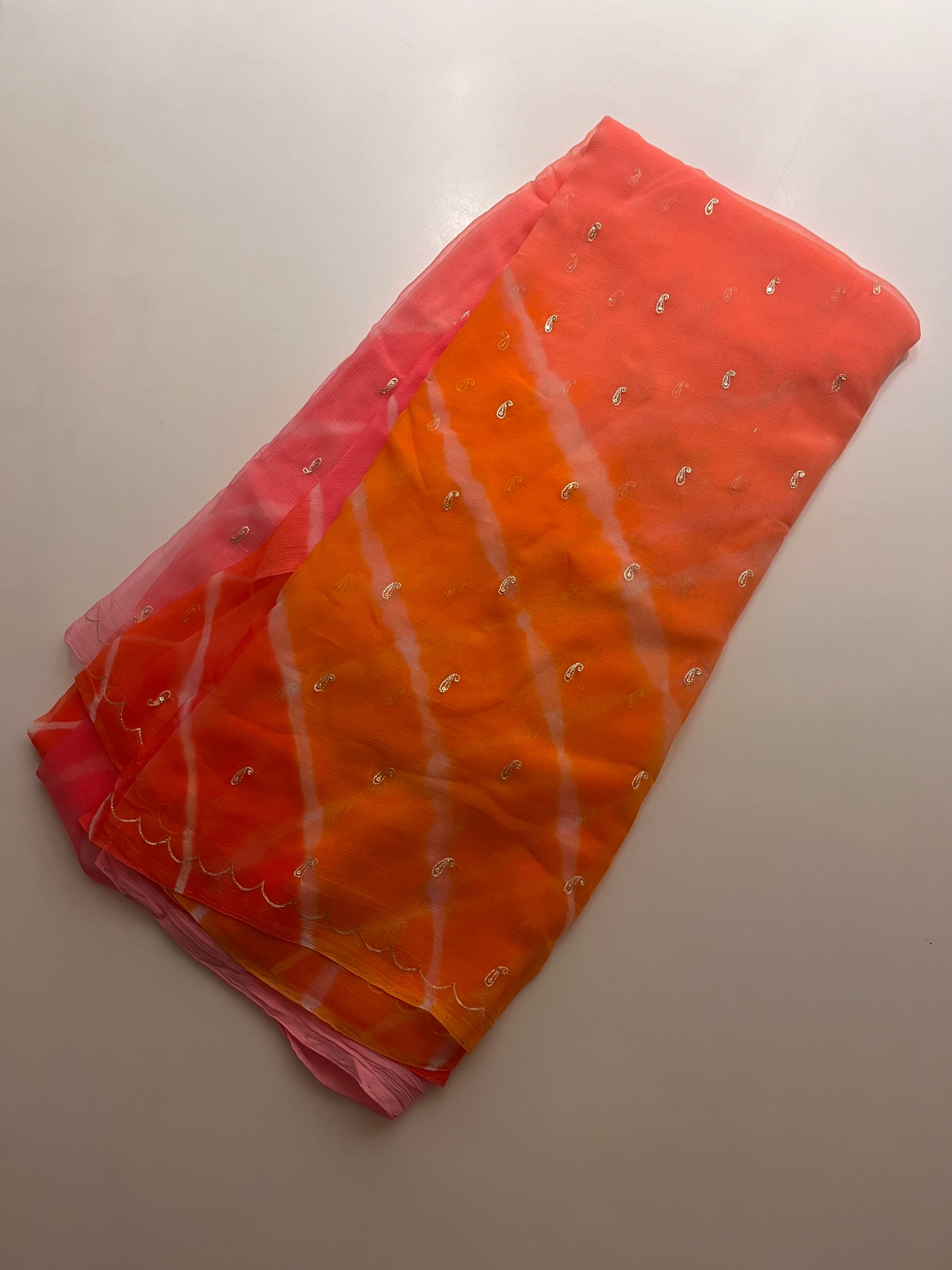 Leheriya In Pure Chiffon saree