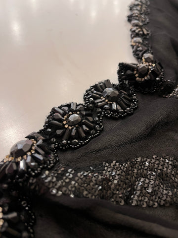 Deep Black evening saree