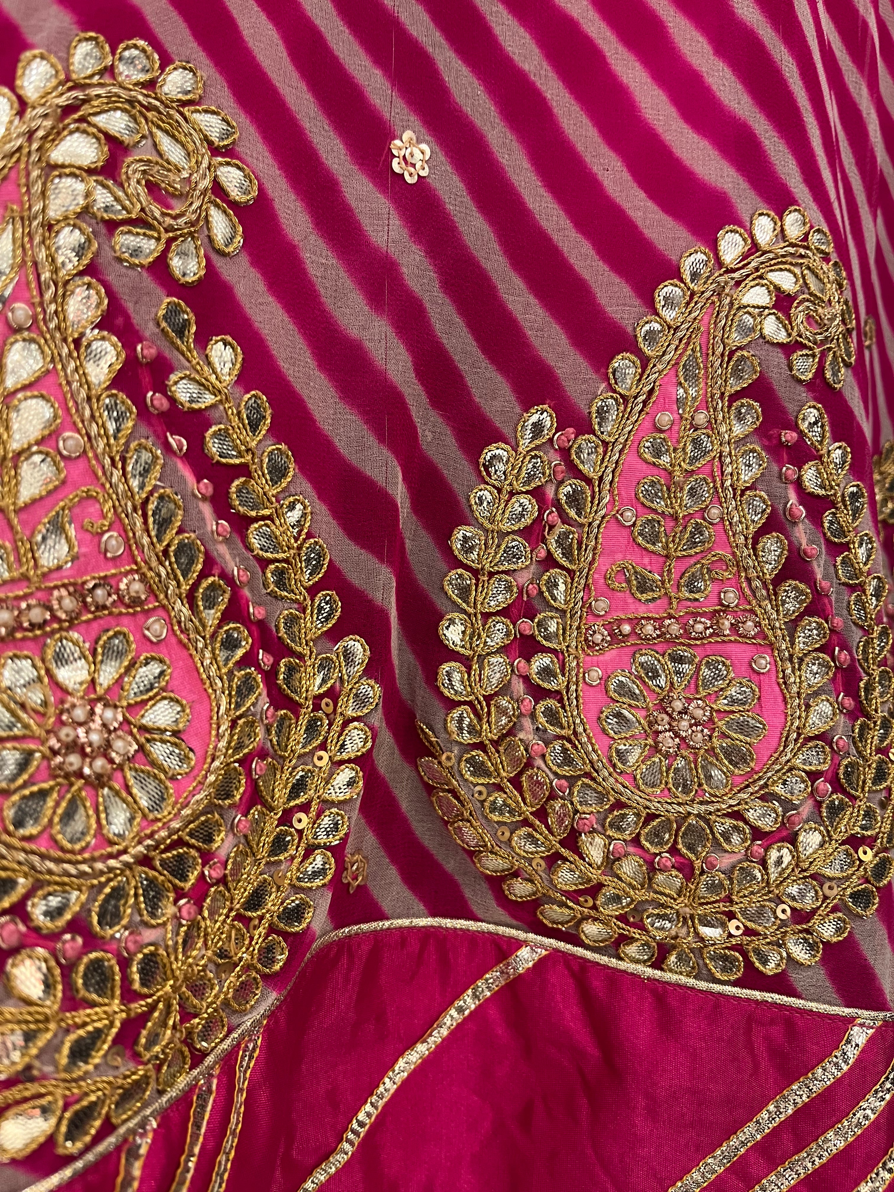 Pink Leheriya Kurti