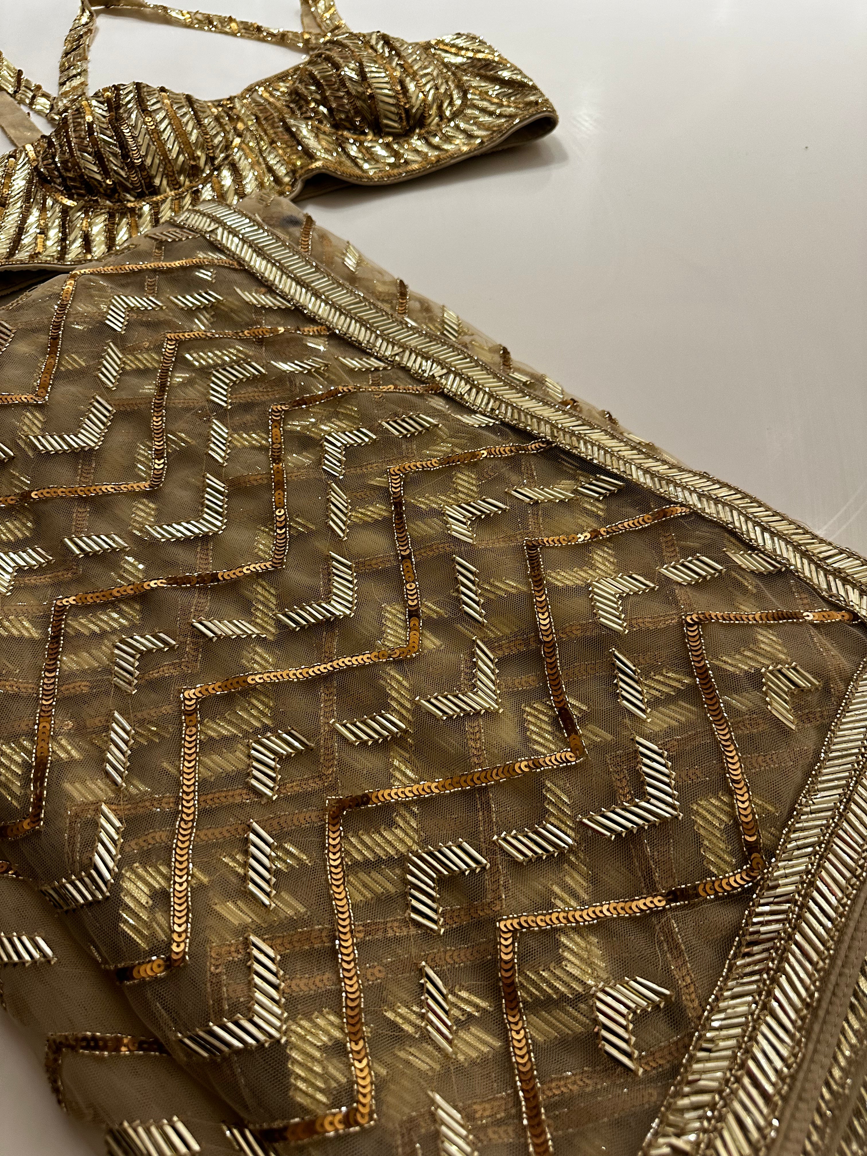 Cleopatra Gold Saree