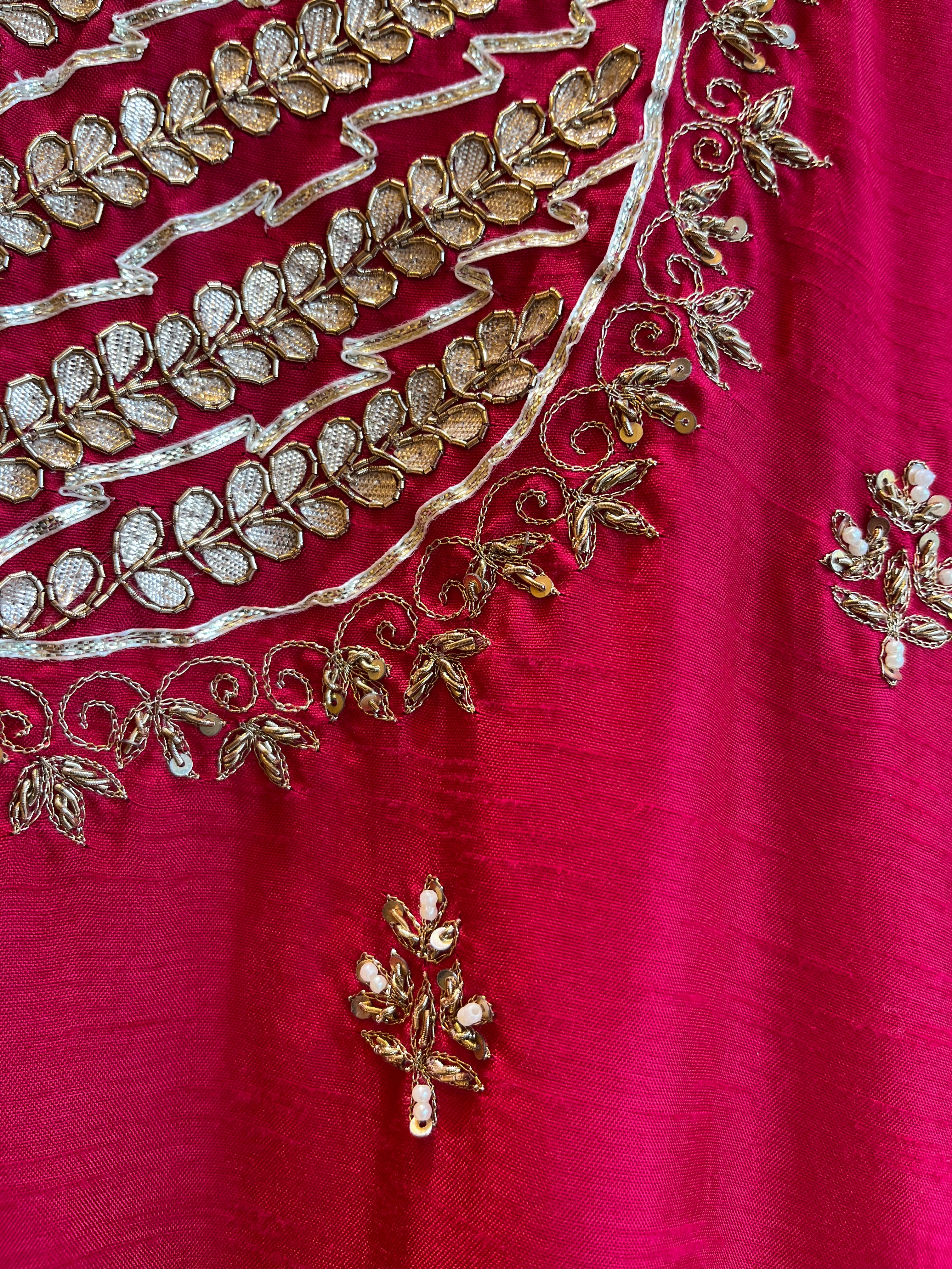 magenta gotta patti suit set