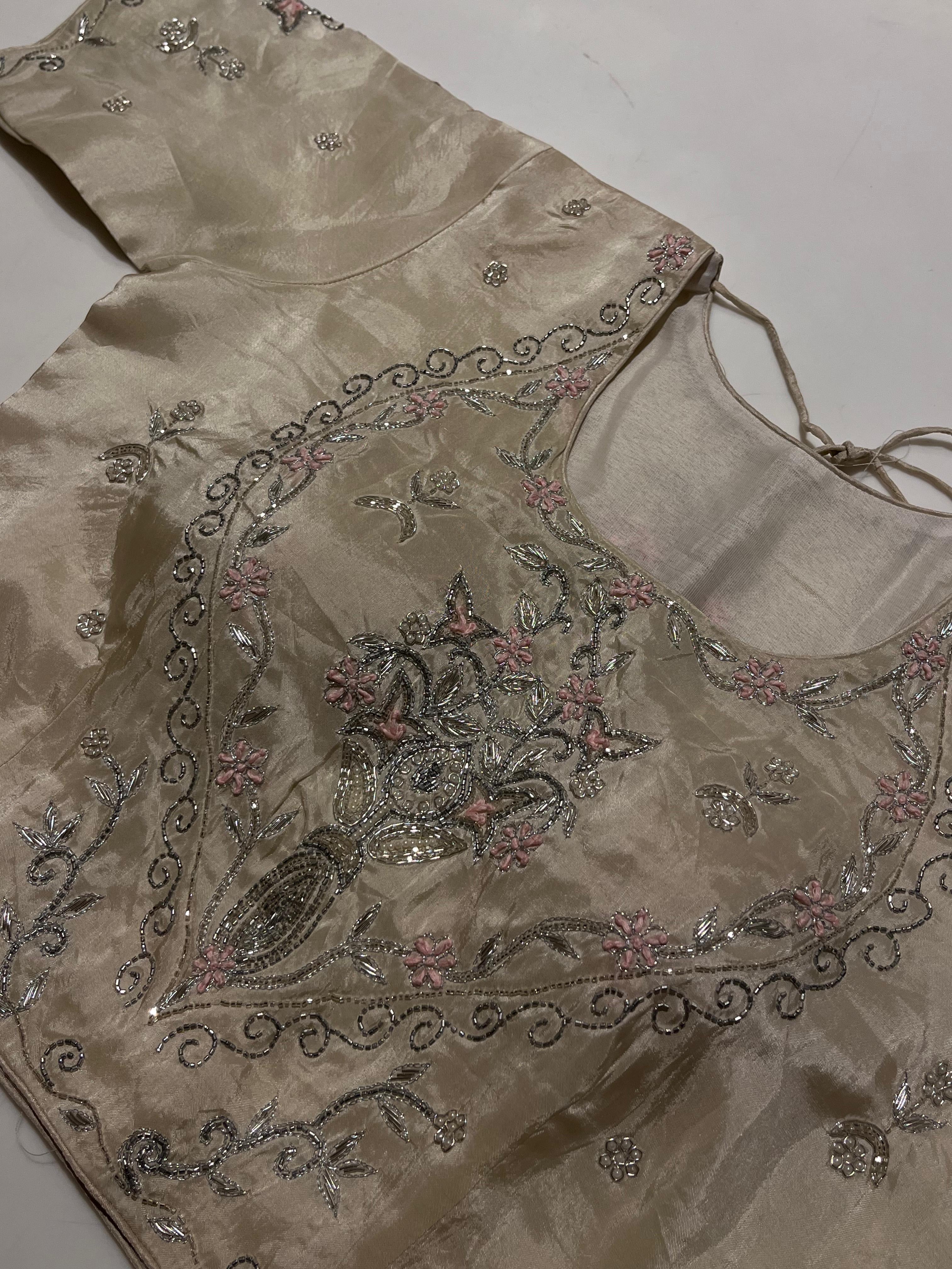 Ivory and Gold Lehenga Set