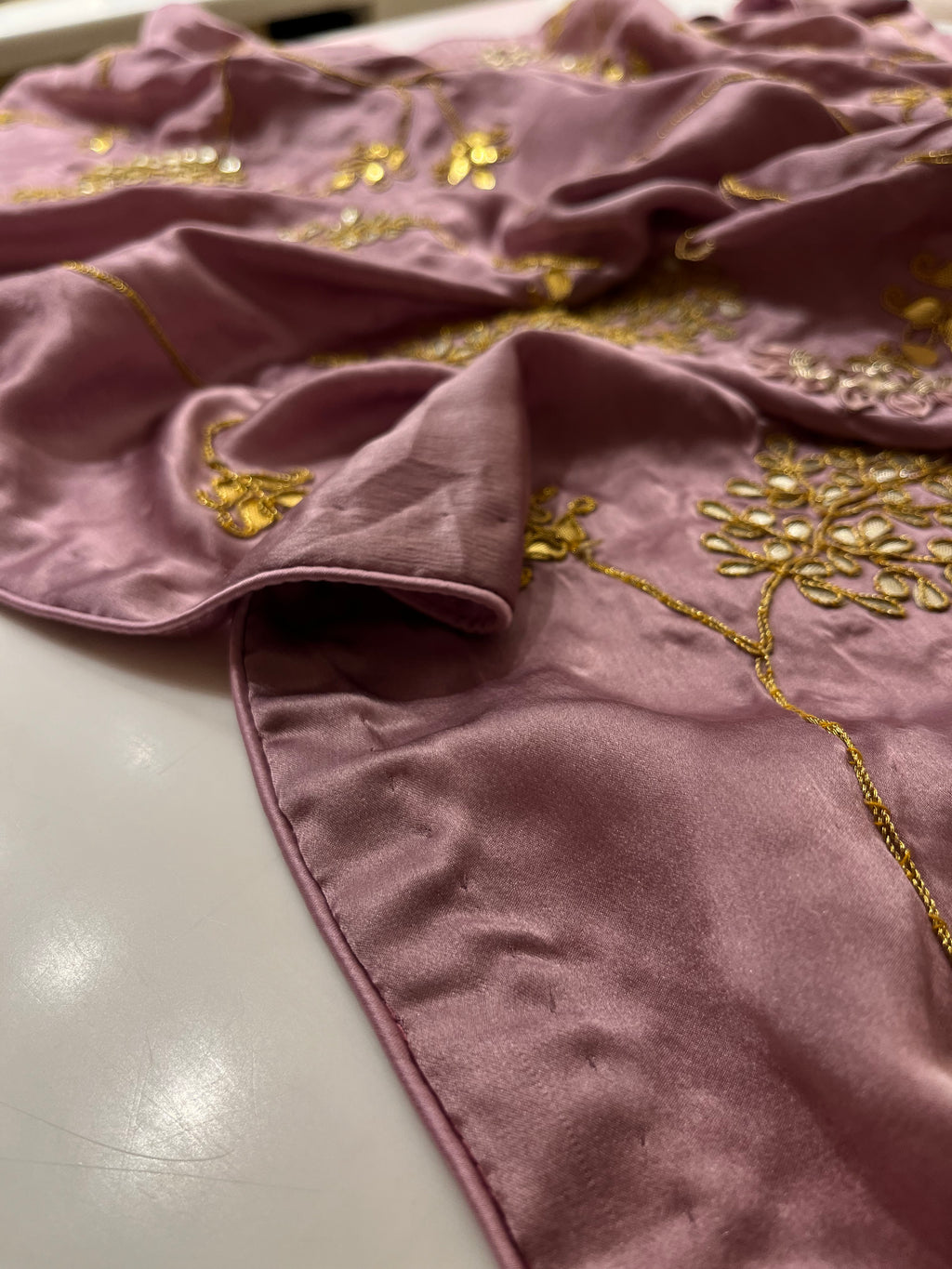 Mauve Pink Heavy Silk saree