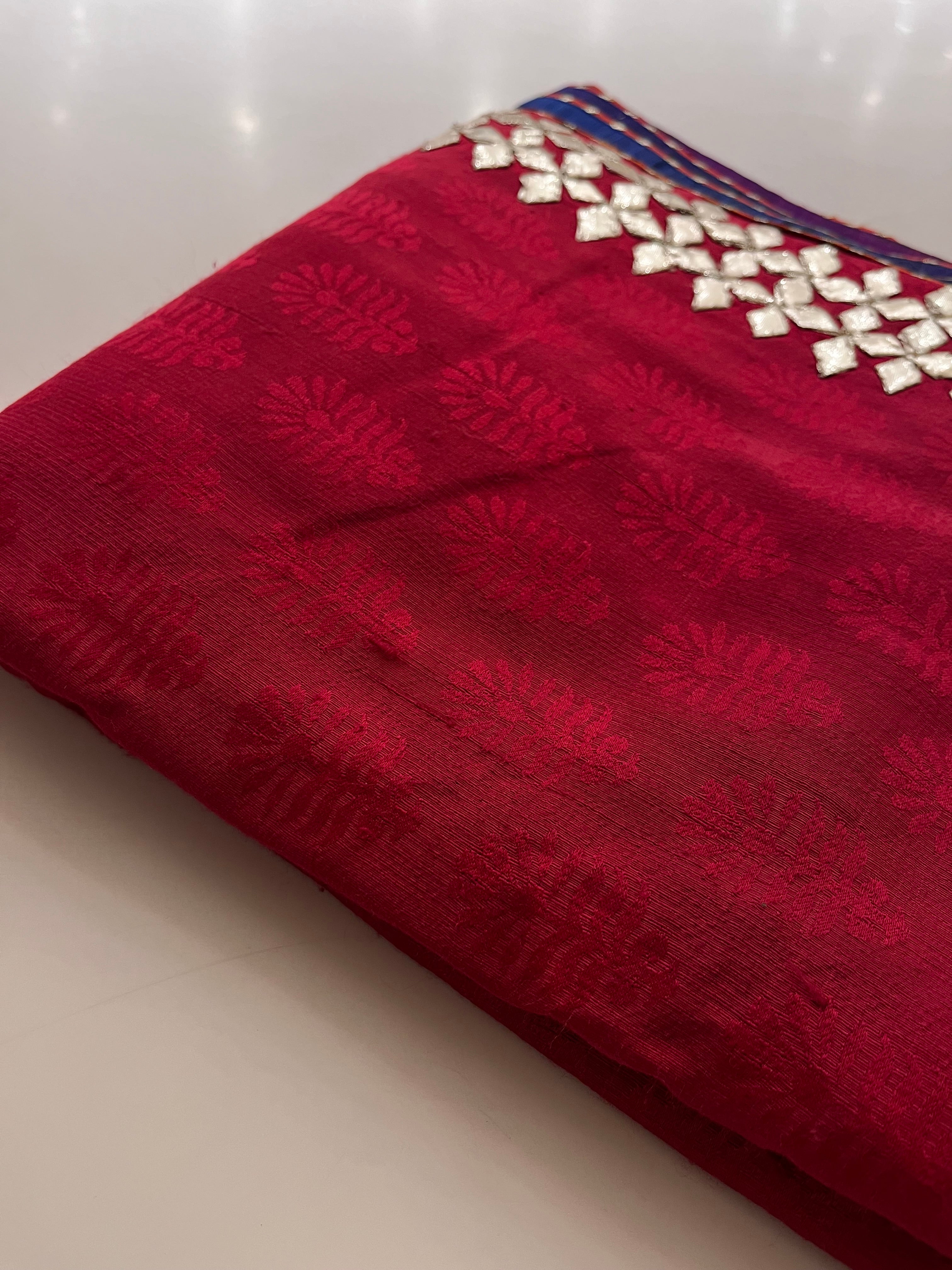 traditional kaccha gotta handwork saree