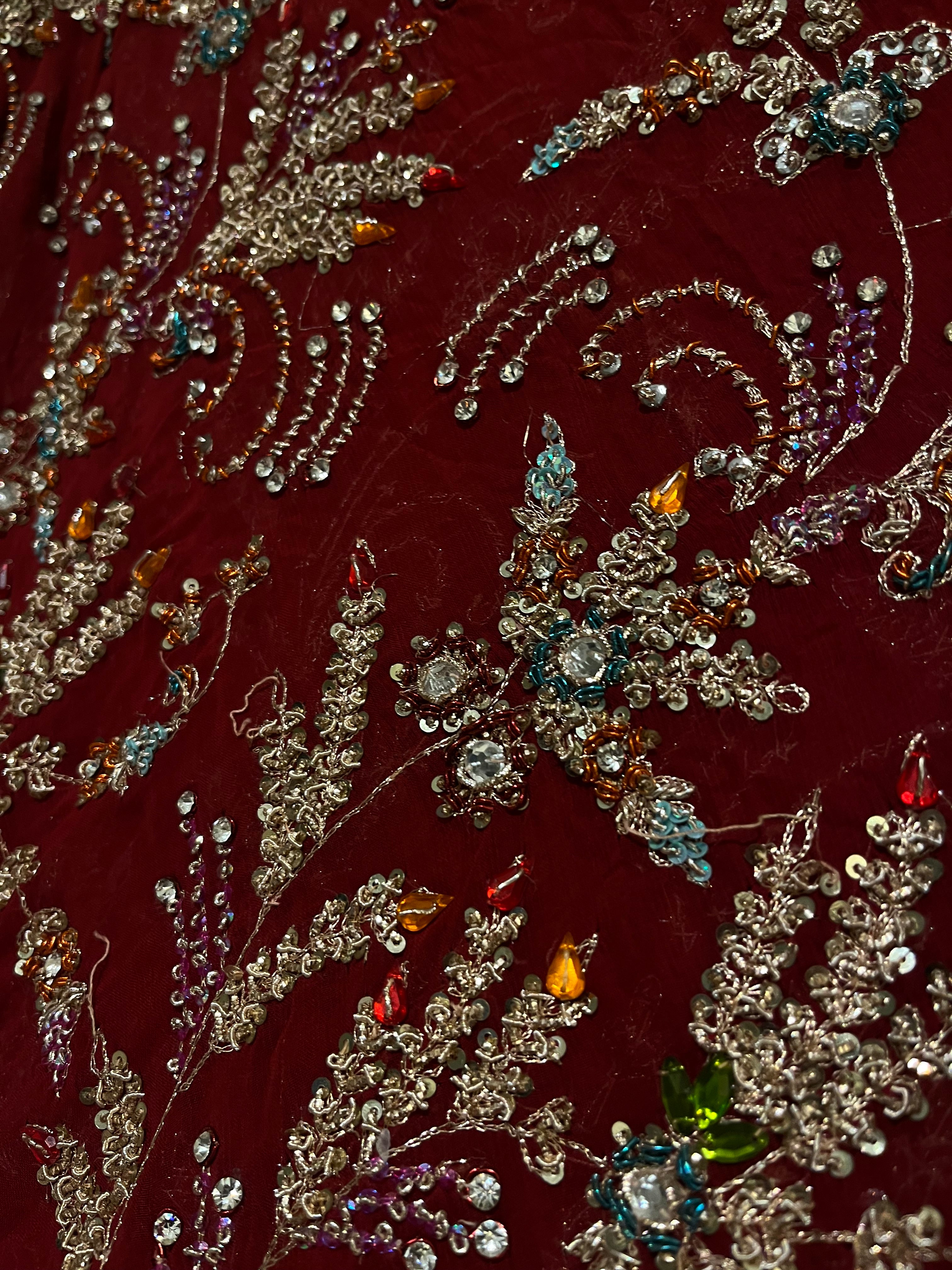 Beautiful Deep Red bridal lehenga set