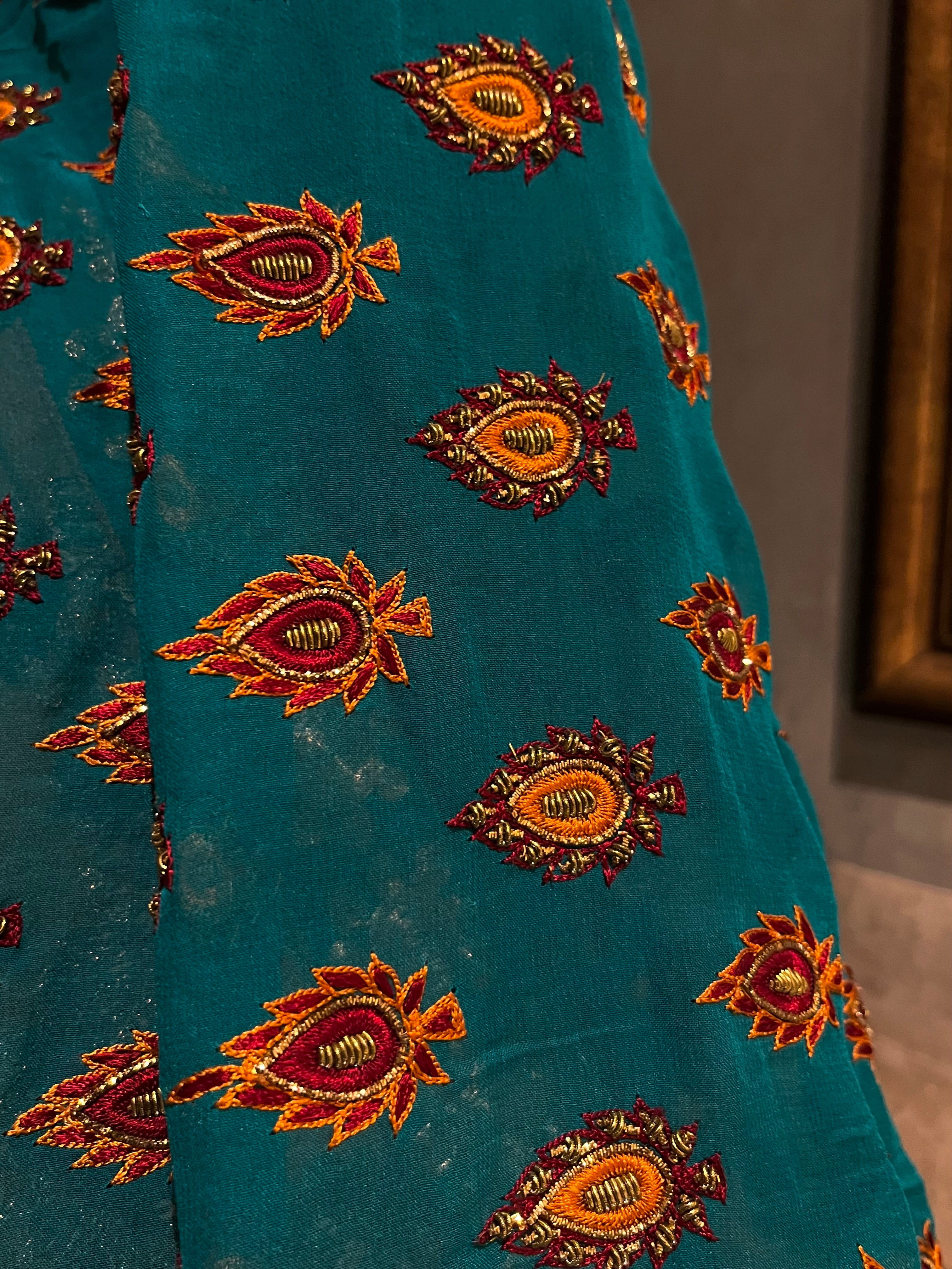 Rust Orange Sequins Lehenga set