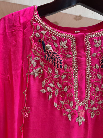 Raani Pink Peacock Suit set