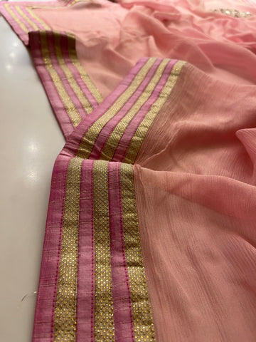 Pastel Pink Georgette Saree