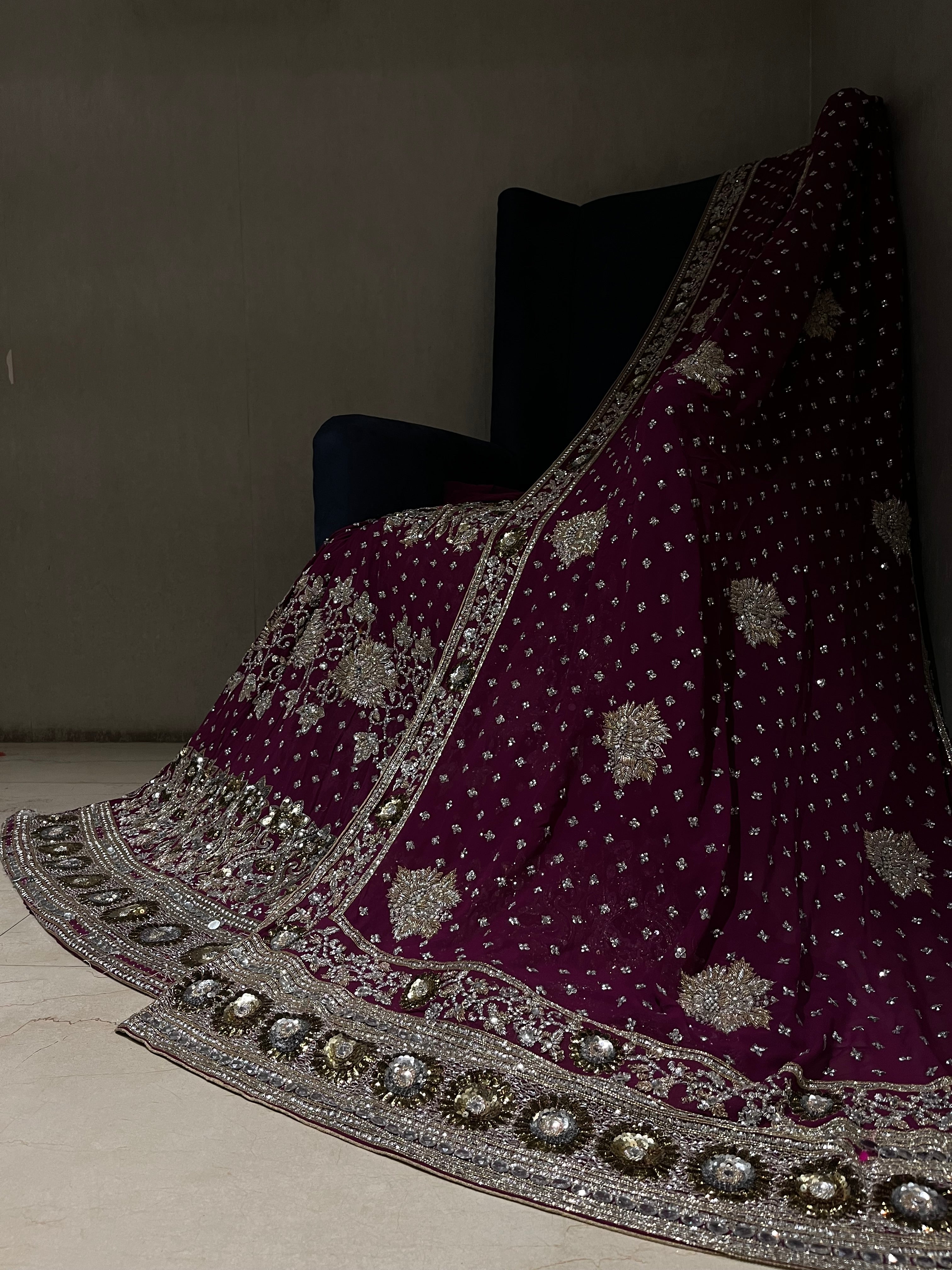 Plum Zardozi Lehenga Set