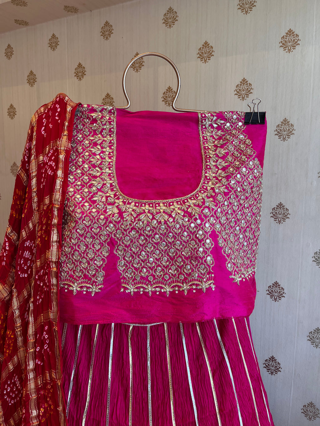 Raani crushed lehenga set