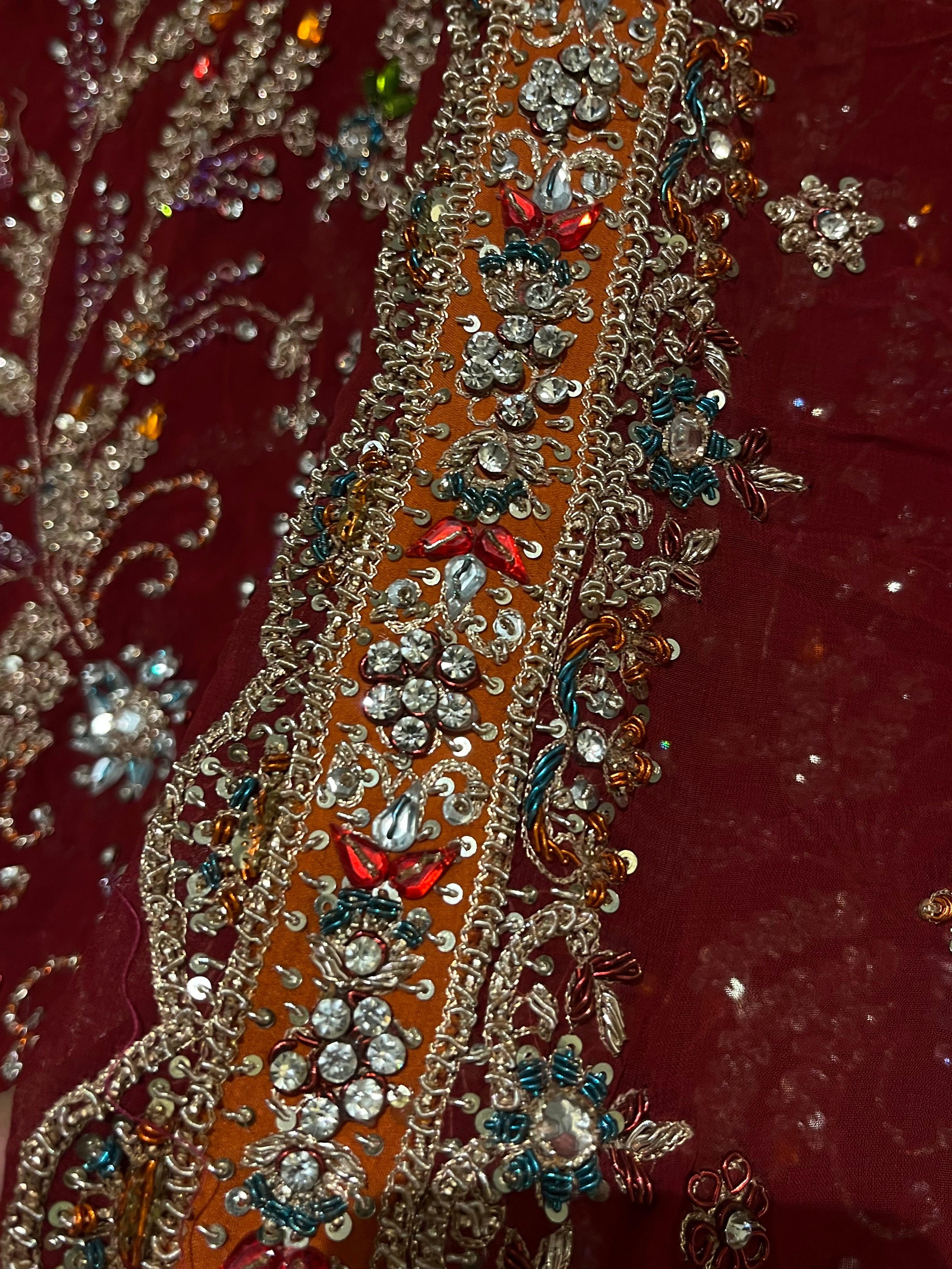 Beautiful Deep Red bridal lehenga set