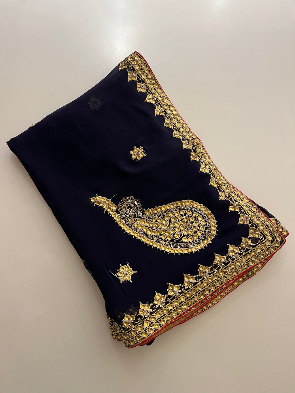 Dark Navy Georgette Saree