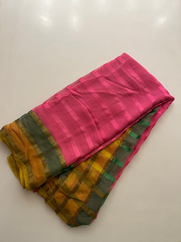 multicoloured Pure chiffon saree