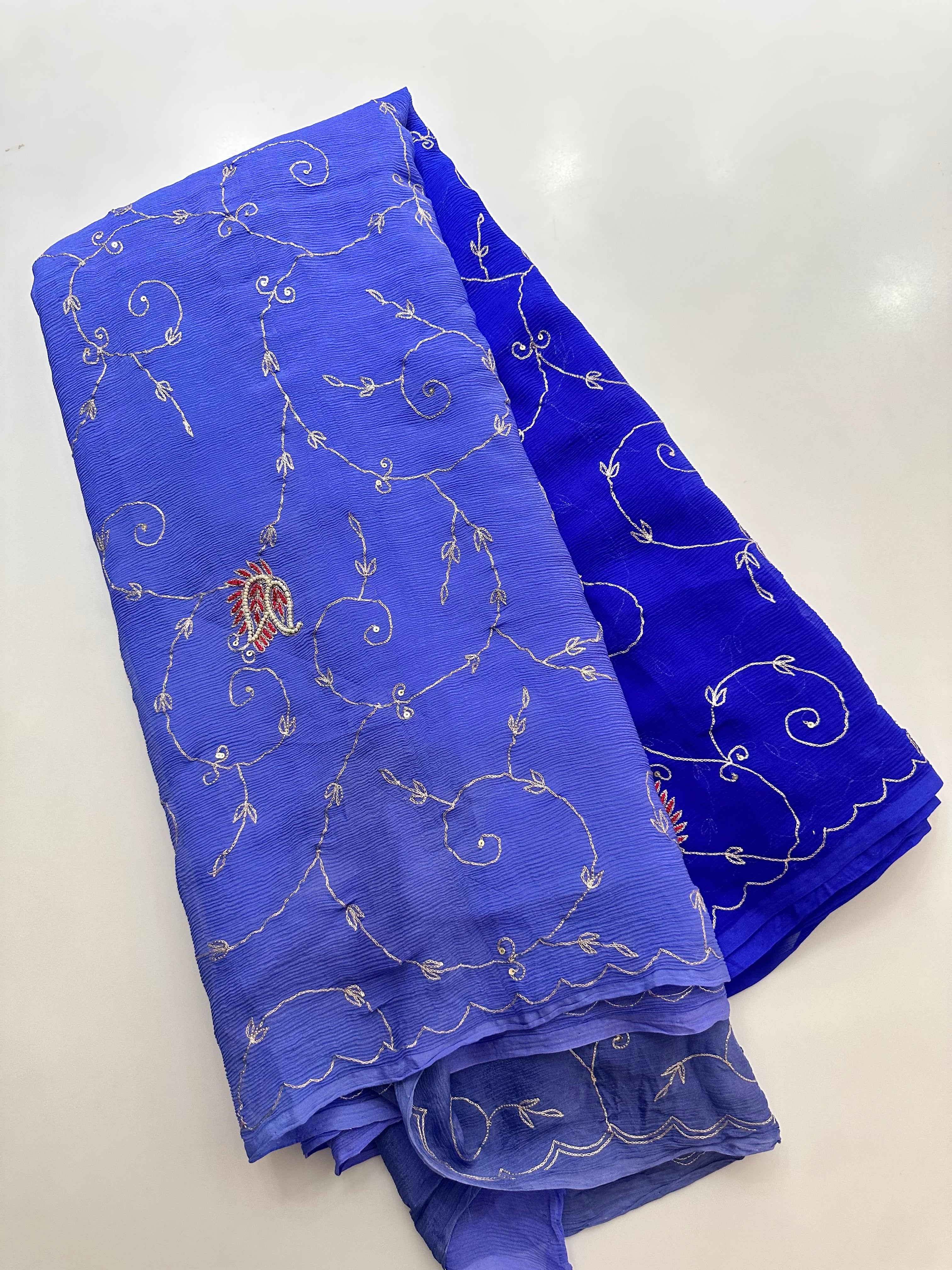 Pure Platinum Chiffon Regal saree