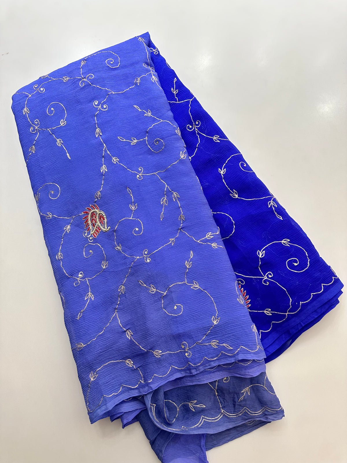 Pure Platinum Chiffon Regal saree