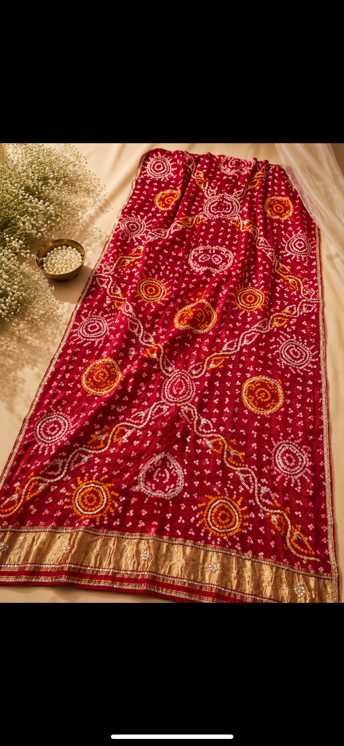 Bhandej gajji silk dupattas with handwork