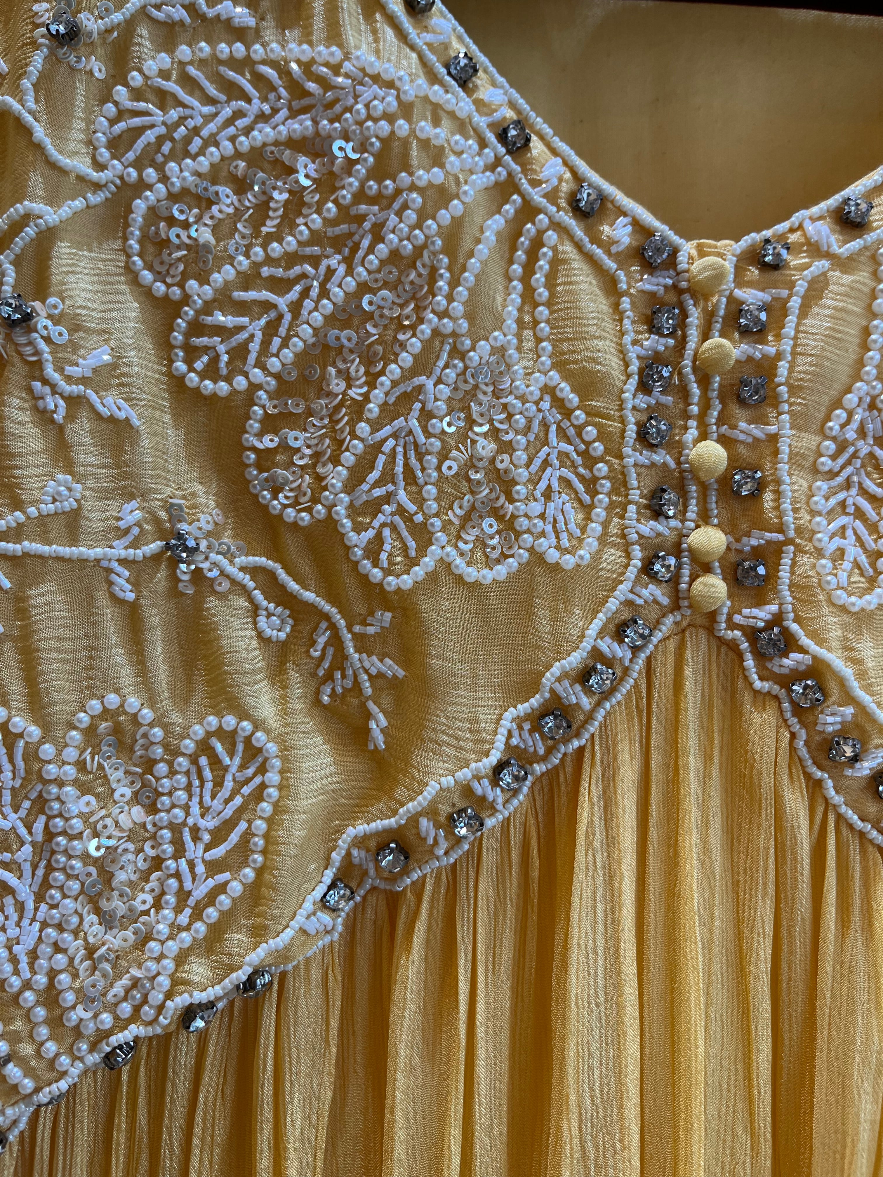 Pastel yellow Alia Cut Suit Set