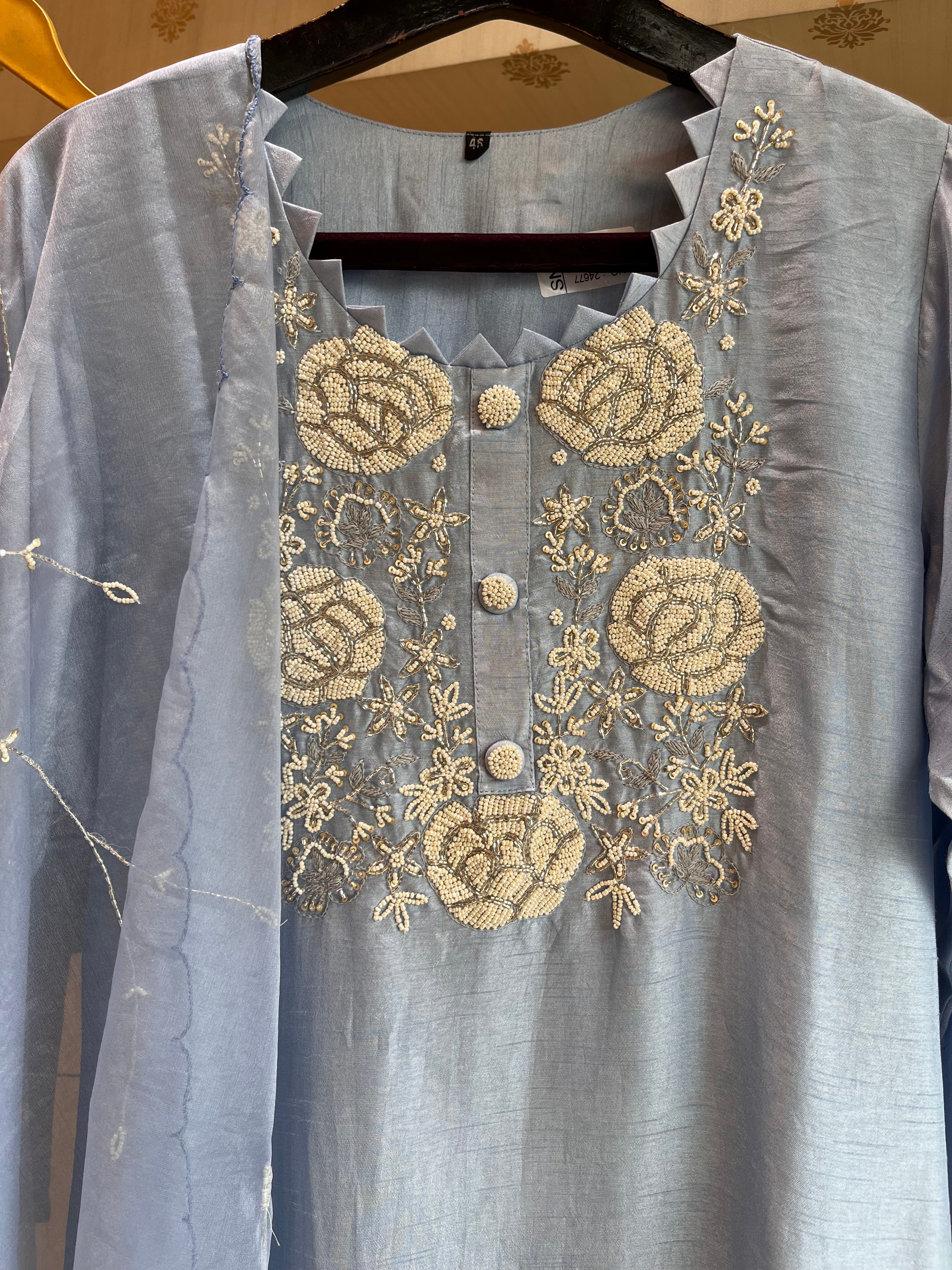 Shades of Blue Straight Suit Set